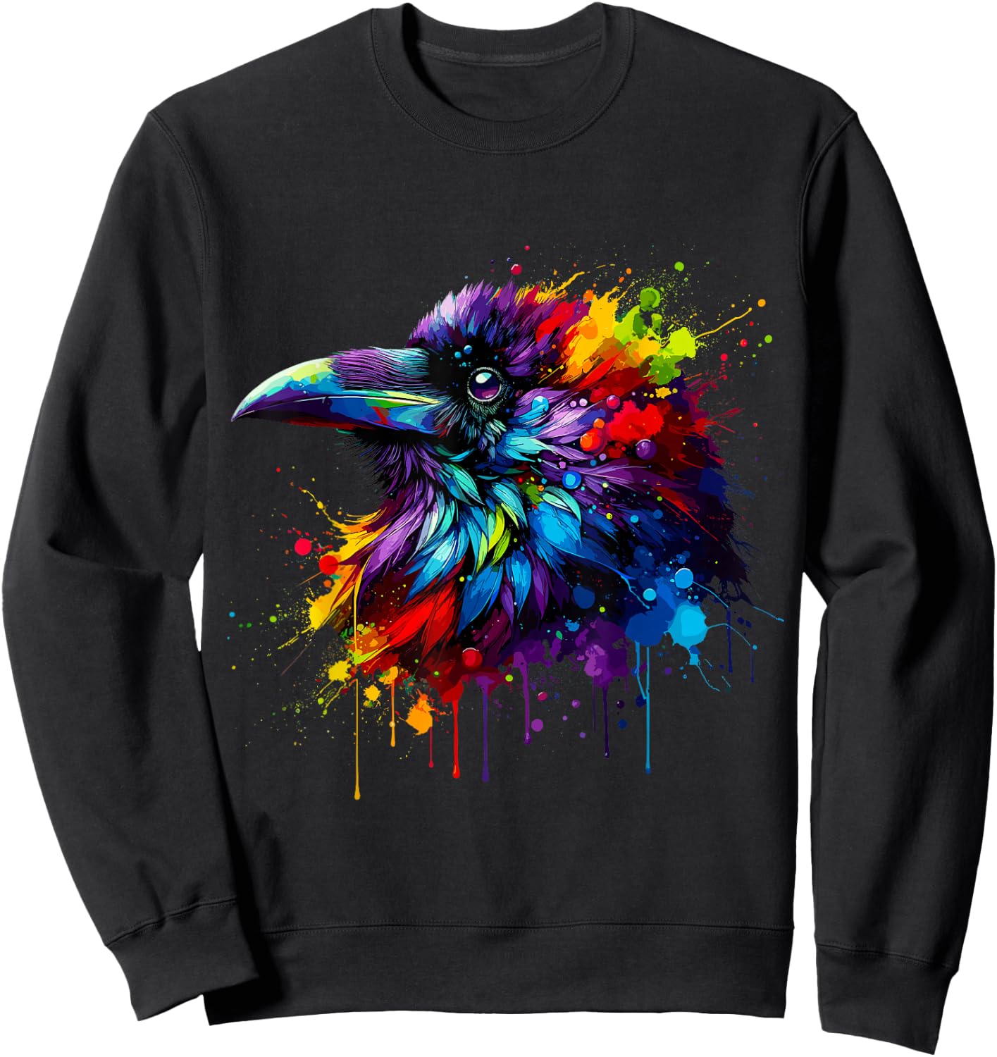 Splash Art Crow Raven Crows Sweatshirt - Sweatshirt | Black