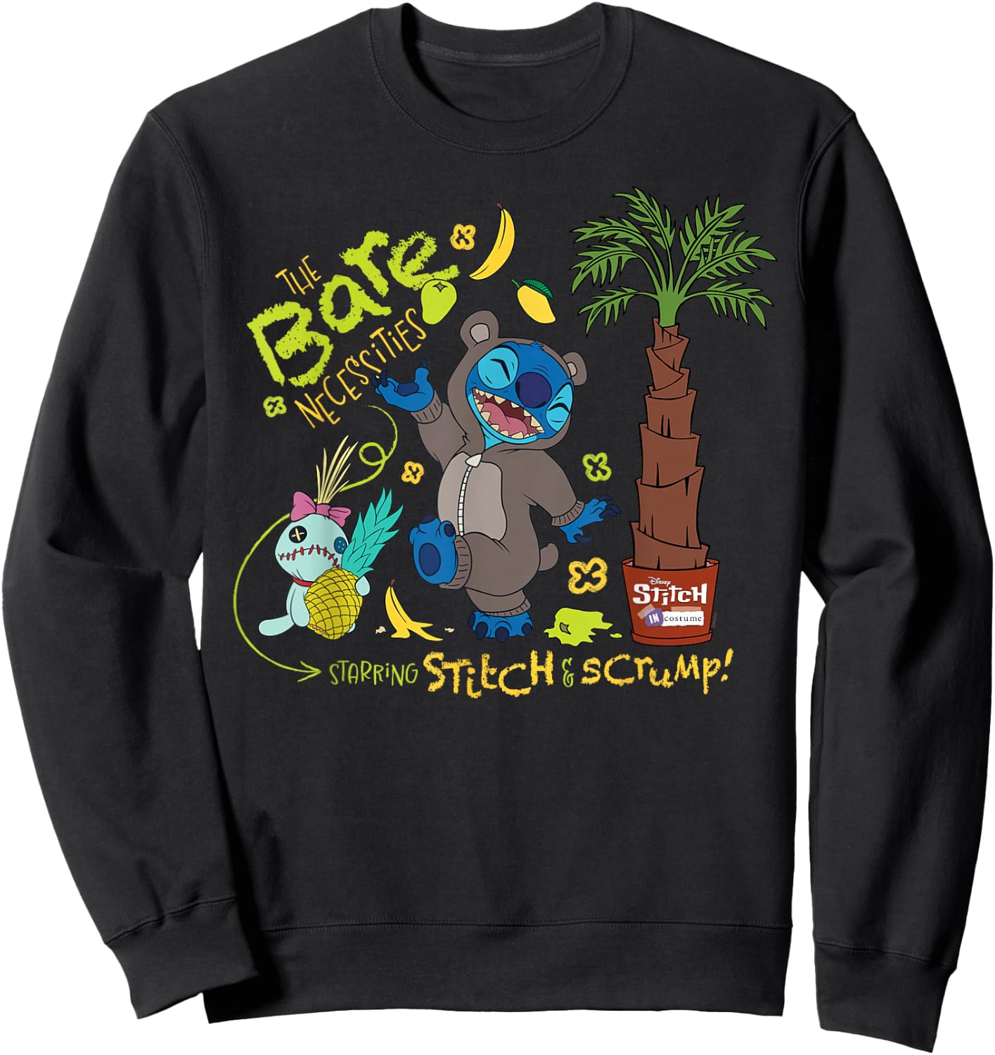 Disney 100 Stitch in Costume Baloo Bare Necessities & Scrump Sweatshirt - Sweatshirt | Black