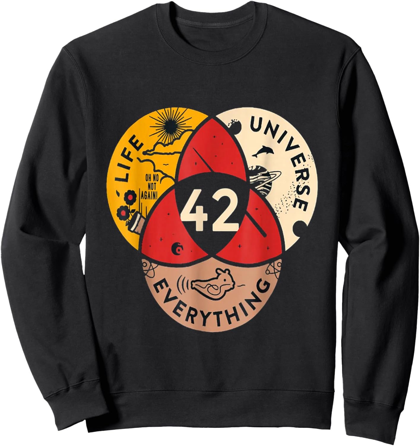 42 Answer to Life Universe and Everything Science Vintage Sweatshirt - Sweatshirt | Black