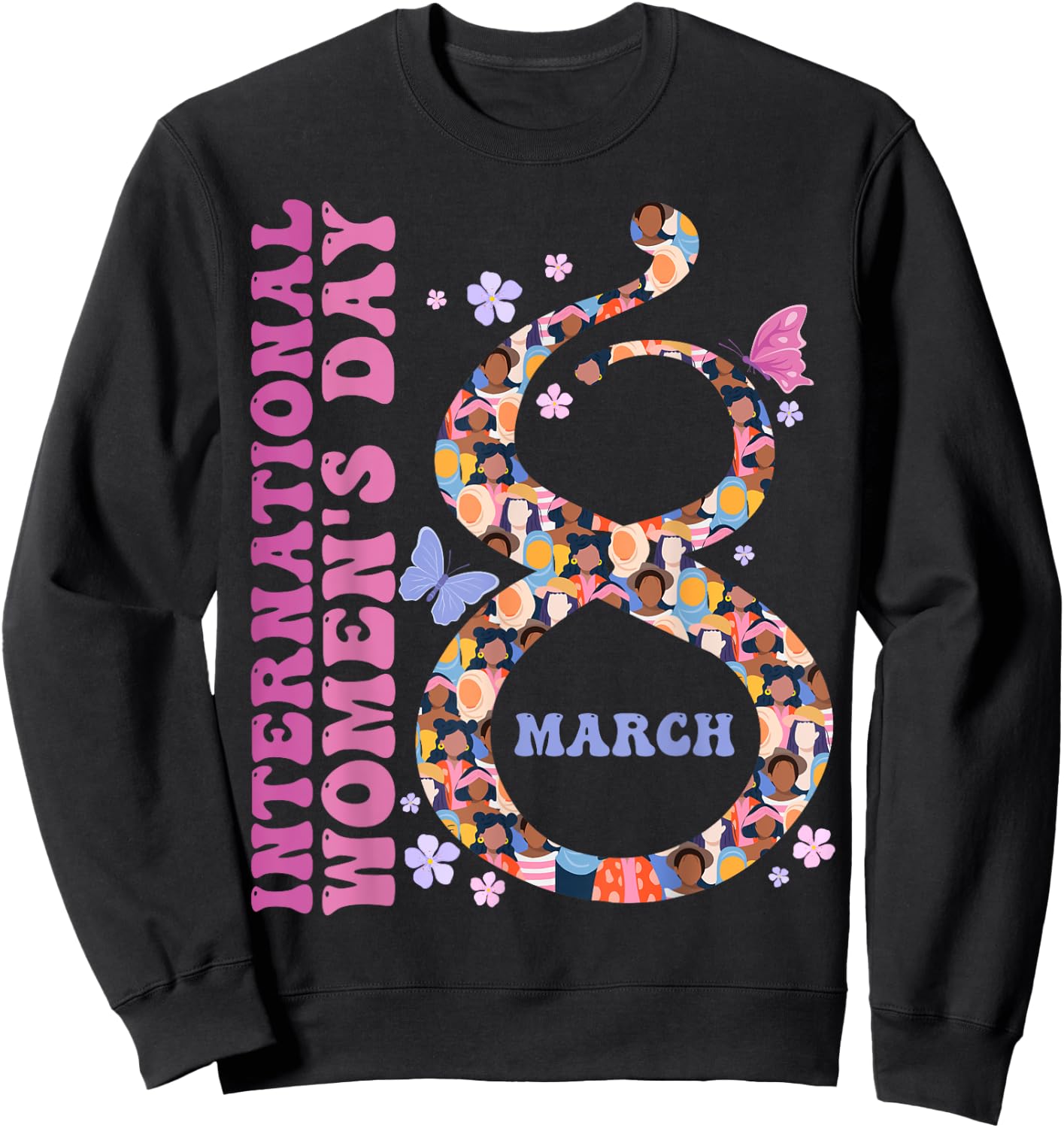 Women's International Women's Day 2023 8th March , black Sweatshirt - Sweatshirt | Black