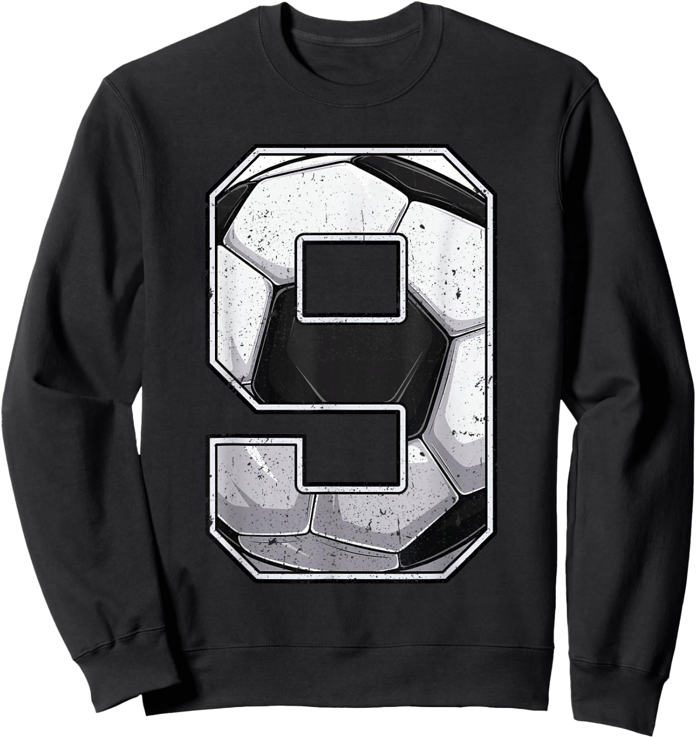 Soccer Ninth 9th Birthday Boy Nine 9 Years Old Bday Party Sweatshirt - Sweatshirt | Black
