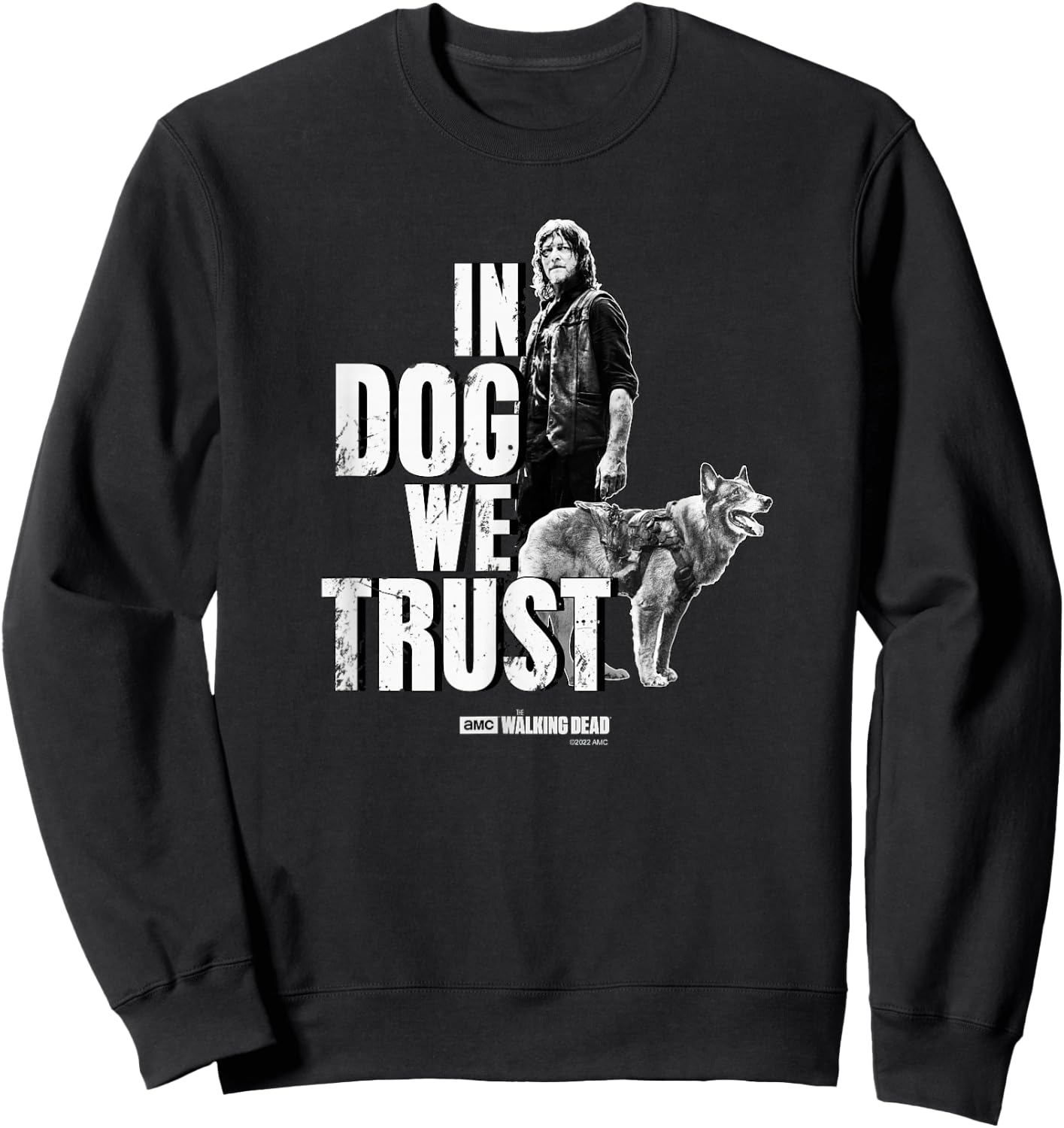 Daryl Dixon In Dog Trust We Trust , black Sweatshirt - Sweatshirt | Black