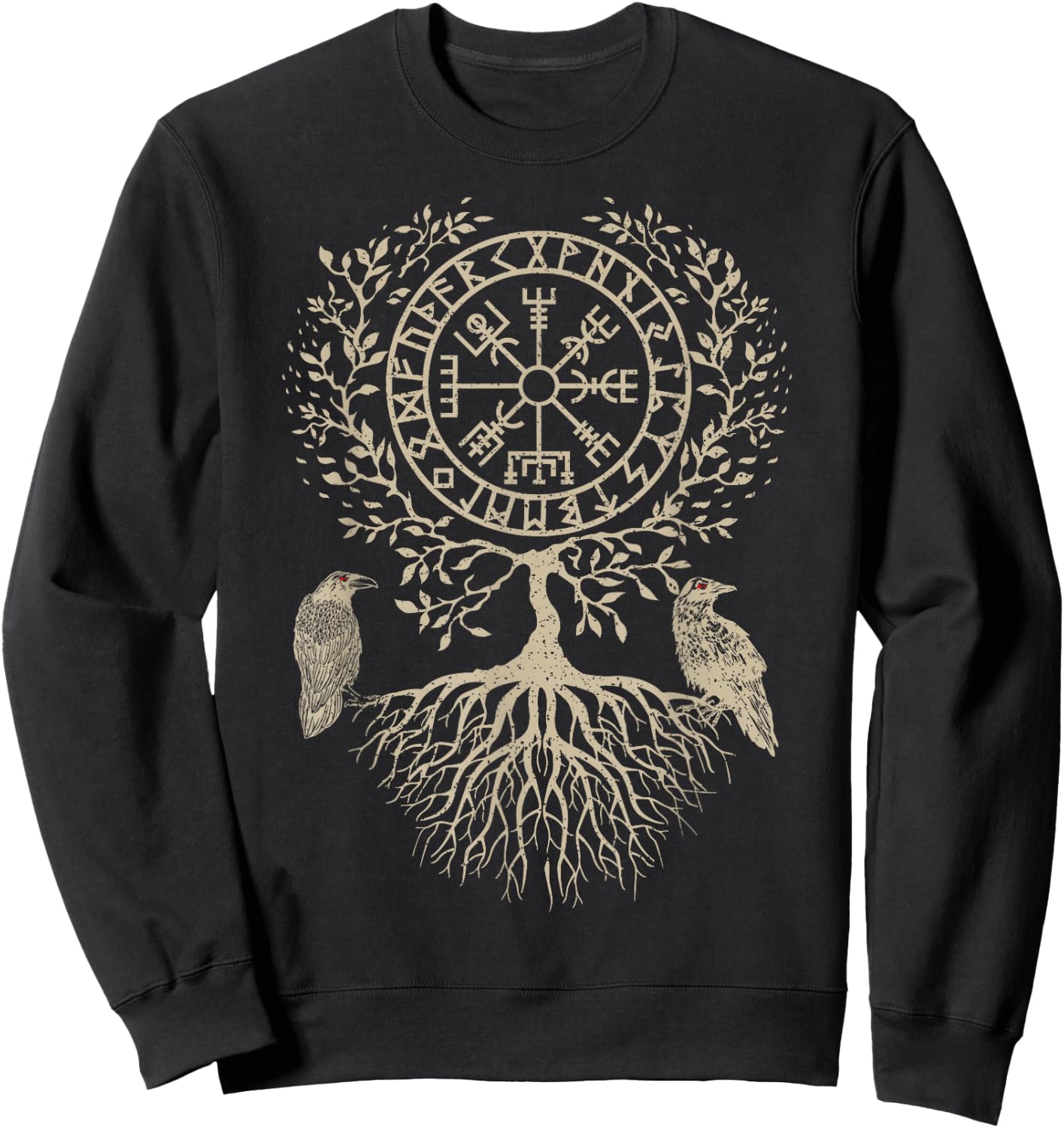 Nordic Warrior Norse Mythology Celtic Tree Of Life Viking Sweatshirt - Sweatshirt | Black