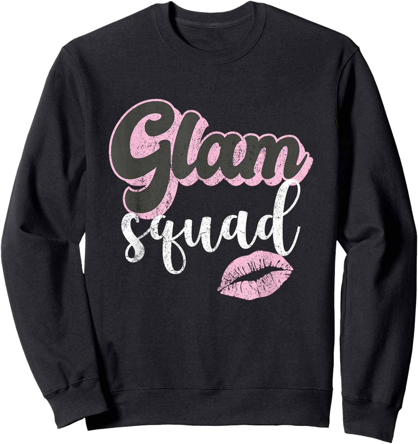 Vintage Glam Squad Beautician MUA Esthetician Sweatshirt - Sweatshirt | Black