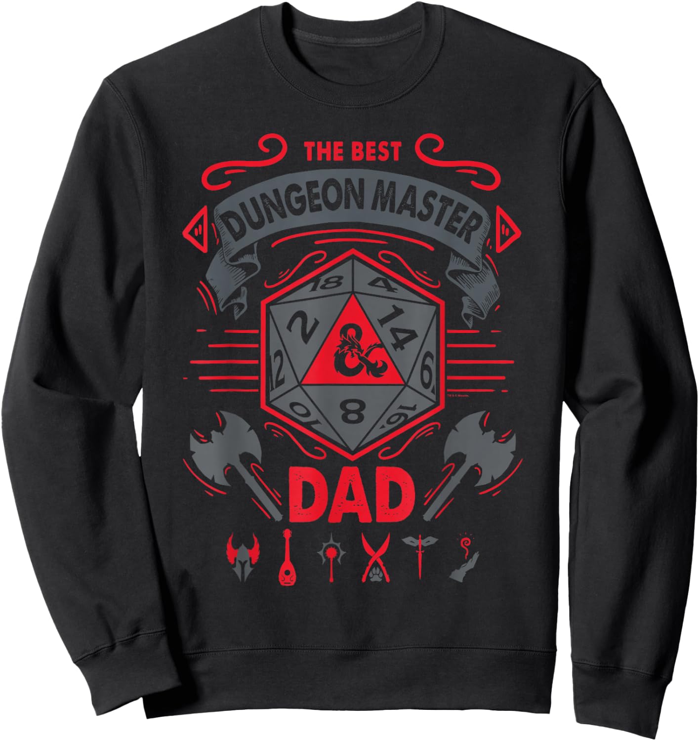 Dungeons & Dragons The Best Dungeon Master Dad Die Logo , black Sweatshirt - Sweatshirt | Black