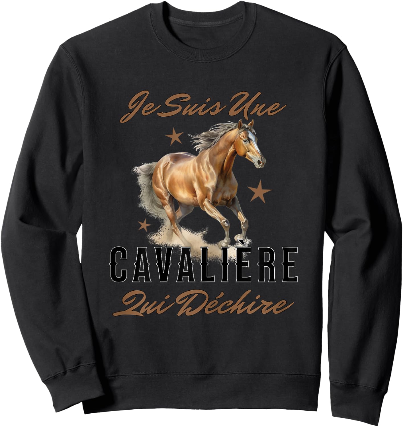 Girl Riding Horse Je Suis Une Rider Qui Déchire , white, S Sweatshirt - Sweatshirt | Black