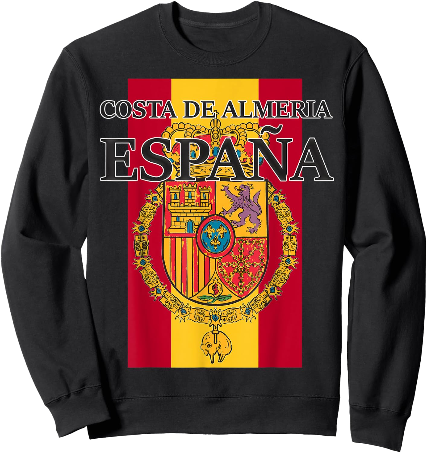 Spain Costa De Almeria Flag Travel Europe Sweatshirt - Sweatshirt | Black