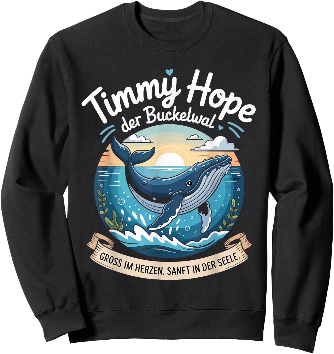 Timmy Hope Buckelwal Wal Meer Ozean Natur Design Sweatshirt - Sweatshirt | Black