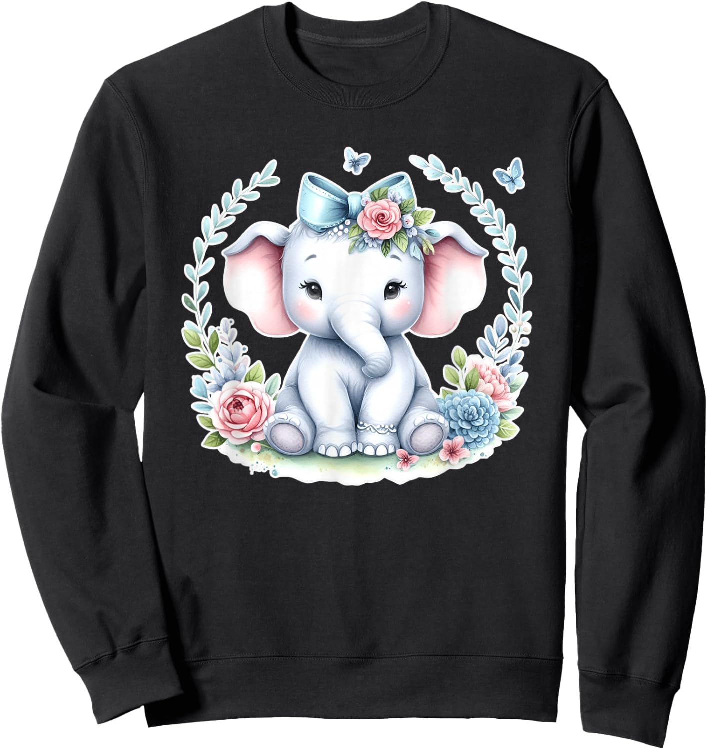 Elephant | Cute Baby Elephant Sweatshirt - Sweatshirt | Black