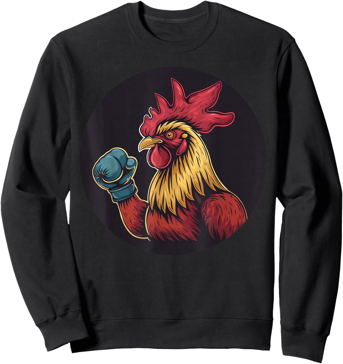 Fighting rooster with cool boxing gloves costume Sweatshirt - Sweatshirt | Black