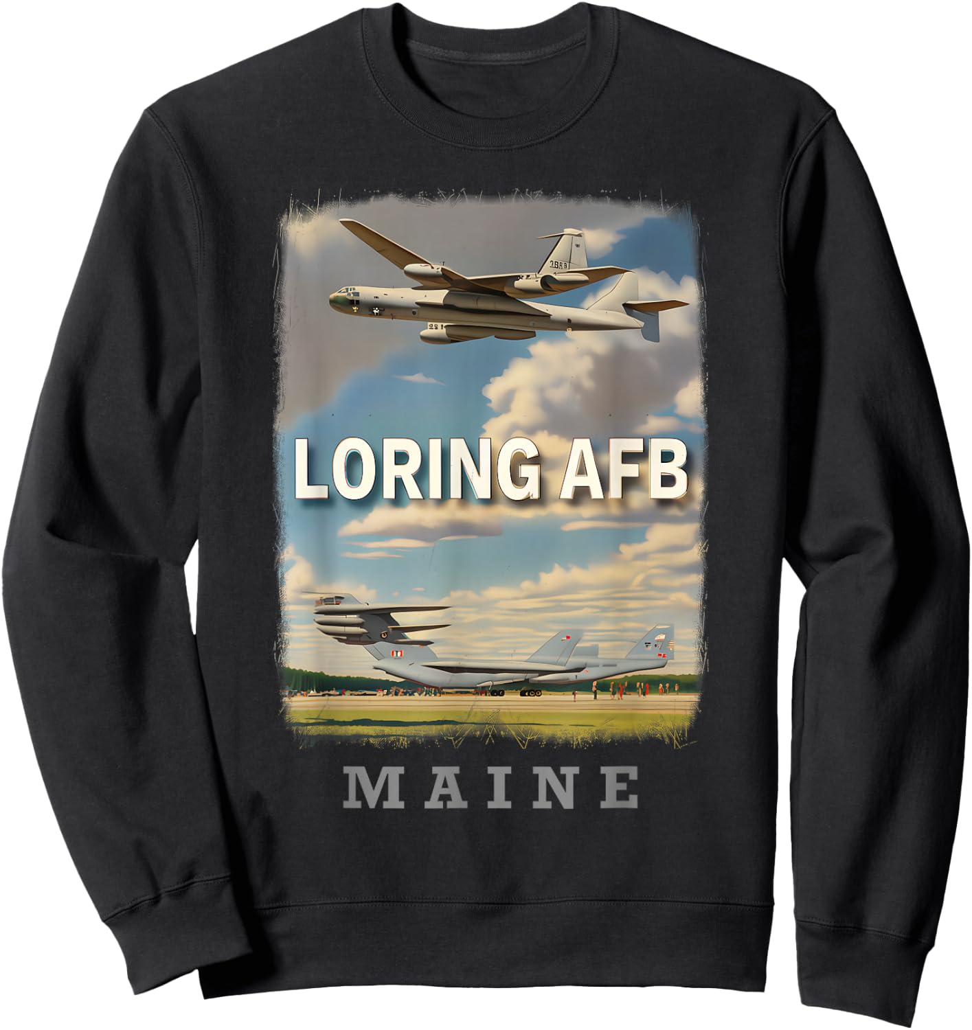 Loring AFB Maine ME Aviation Delight SD895 Sweatshirt - Sweatshirt | Black