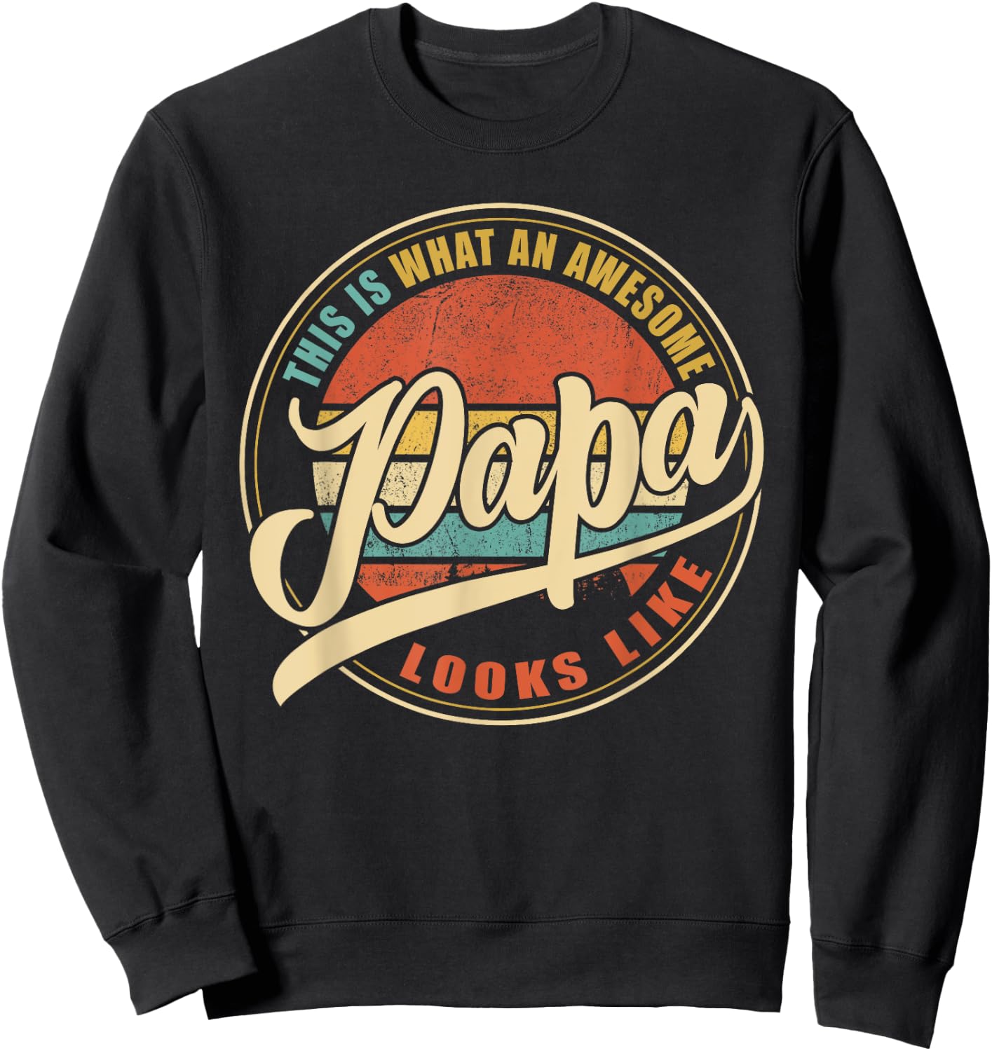 Men's Awesome Vintage Dad, Papa, Grandpa Black - Classic Fit, Short Sleeve Sweatshirt - Sweatshirt | Black