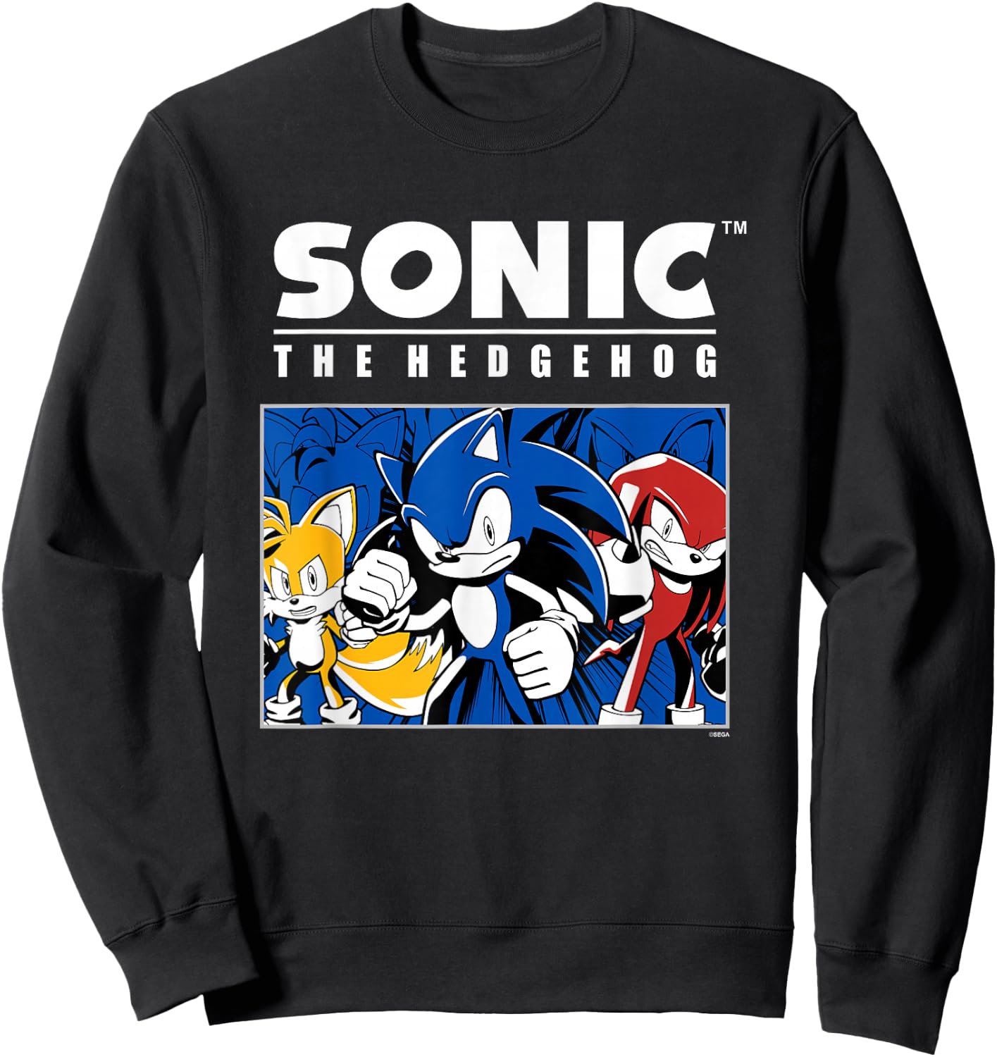 Sonic The Hedgehog Tails Sonic & Knuckles Epic Retro Panel Sweatshirt - Sweatshirt | Black