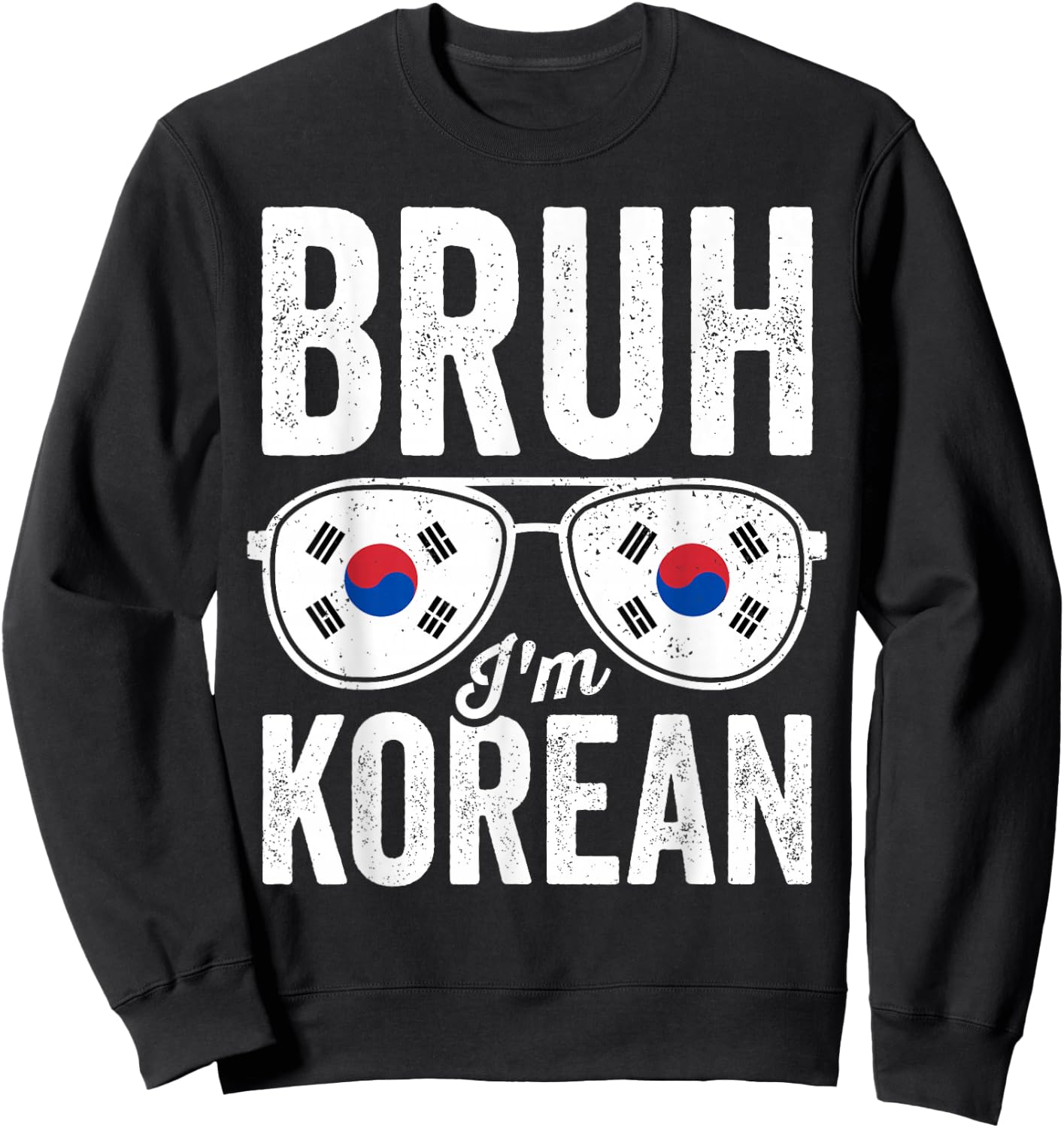 Bruh I'm Korean South Korea Flag Funny Korean Boys Kids Sweatshirt - Sweatshirt | Black