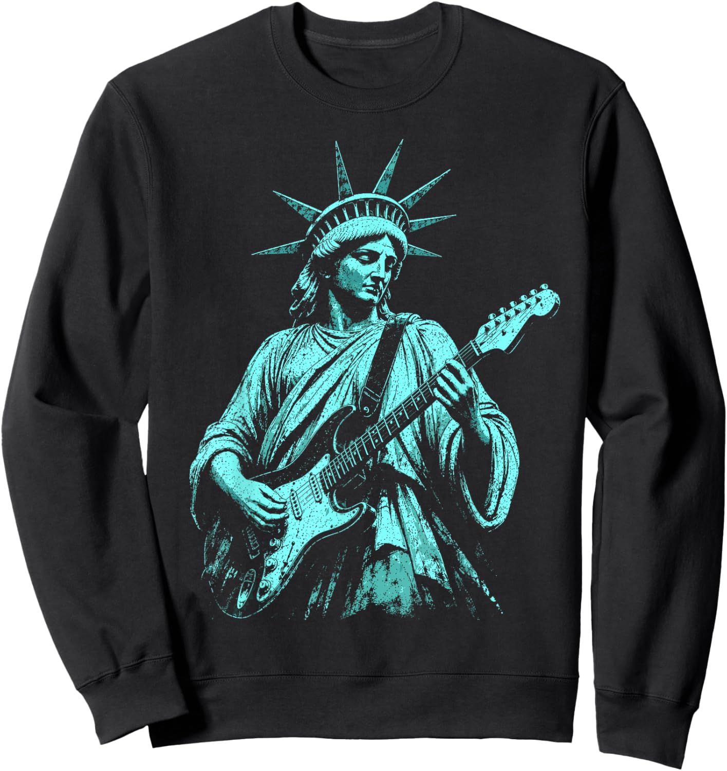 4th of July Statue of Liberty Guitarist 1776 2026 Sweatshirt - Sweatshirt | Black