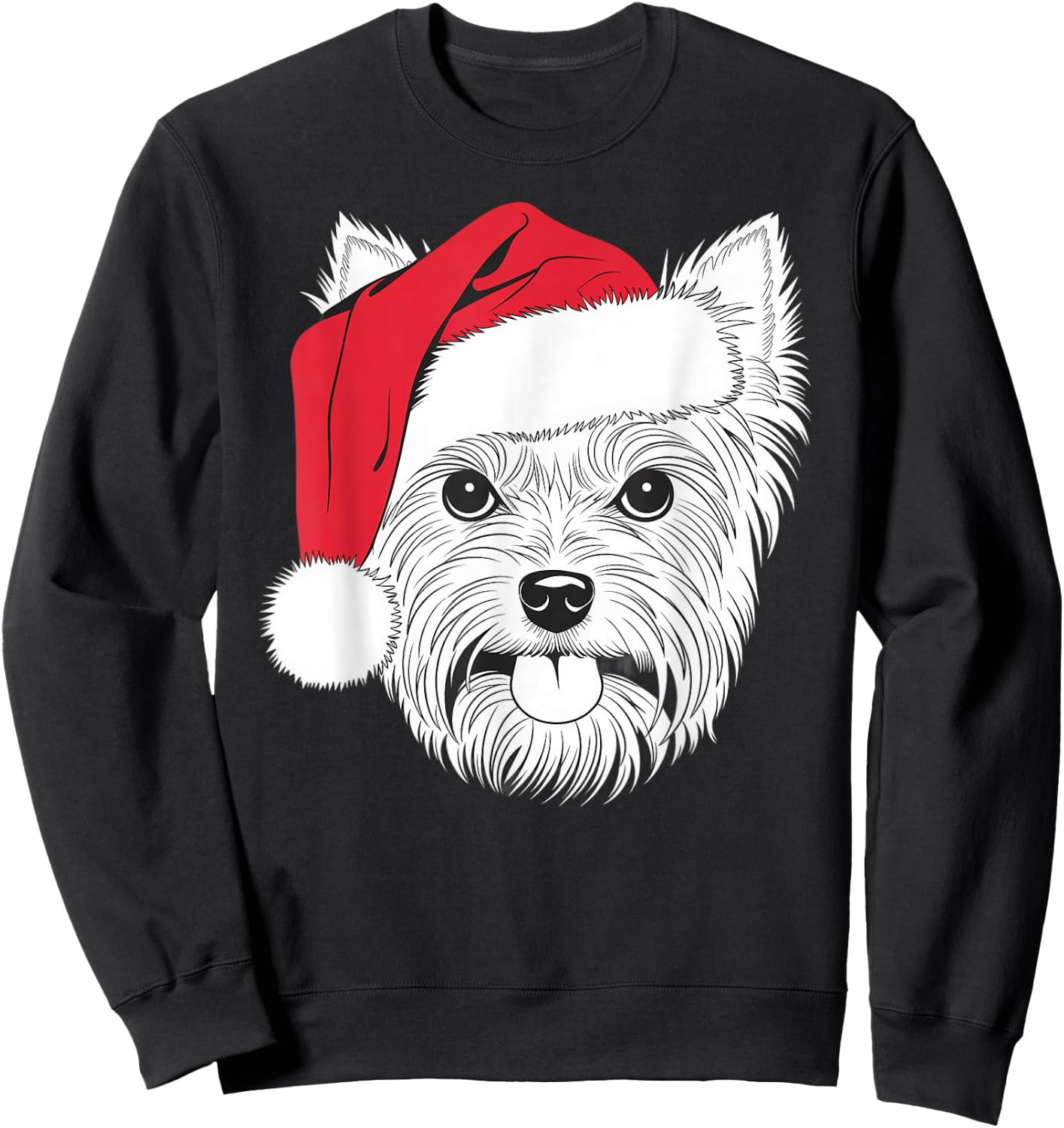 Joyful Yorkie Santa Dog on Yorkshire Terrier Christmas Women Kids Sweatshirt - Sweatshirt | Black