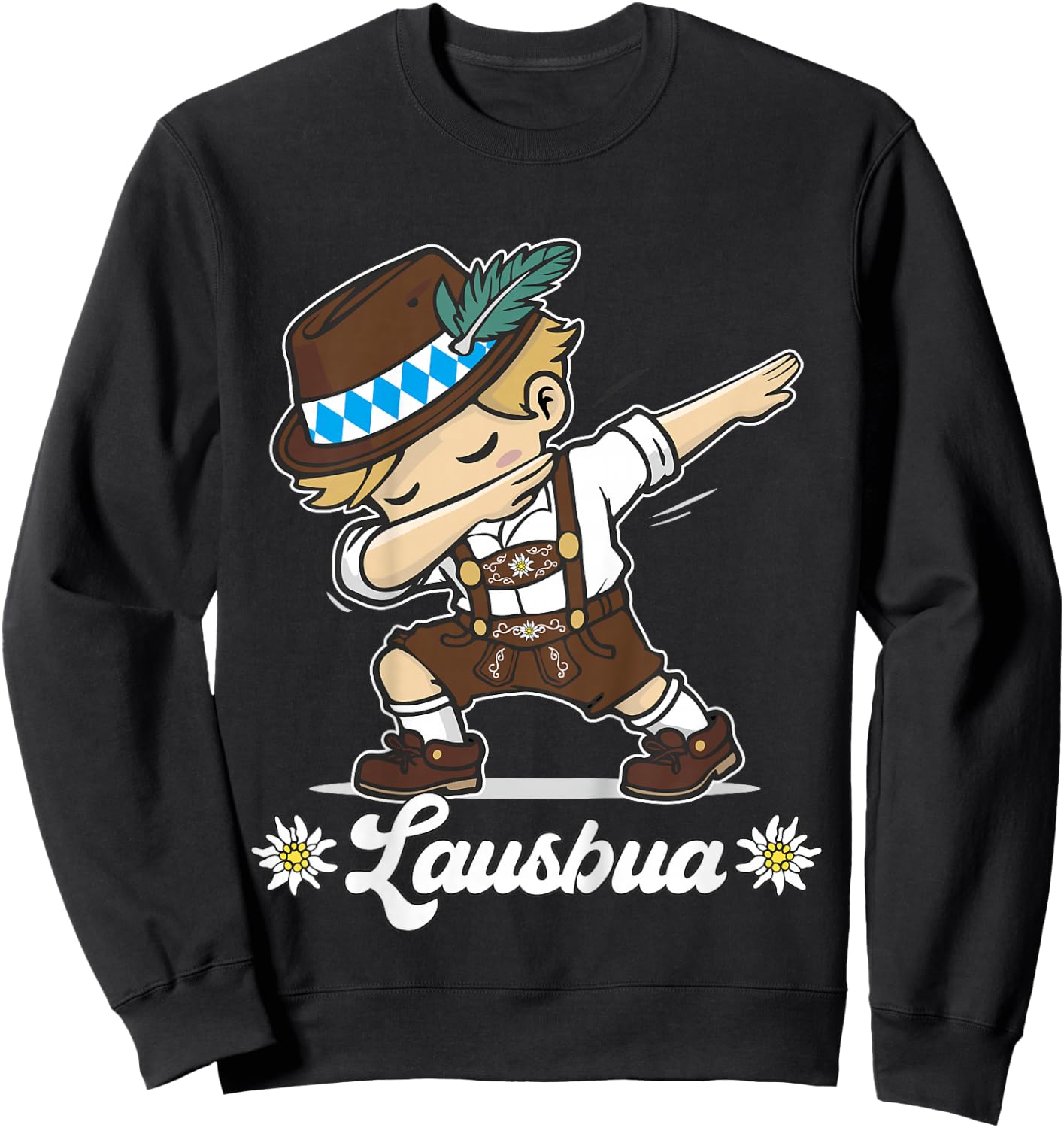 Lausbua Dabbing Bayerischer Junge Trachten Ersatz Sweatshirt - Sweatshirt | Black