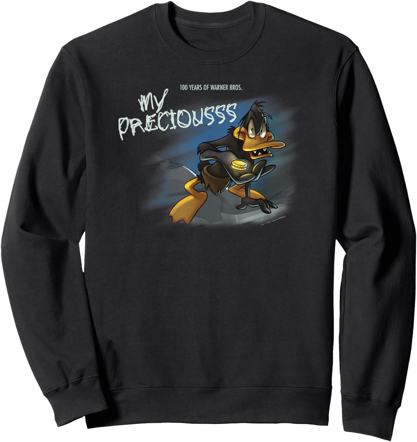 WB 100 Looney Tunes Daffy Duck My Precious LOTR Collection Sweatshirt - Sweatshirt | Black