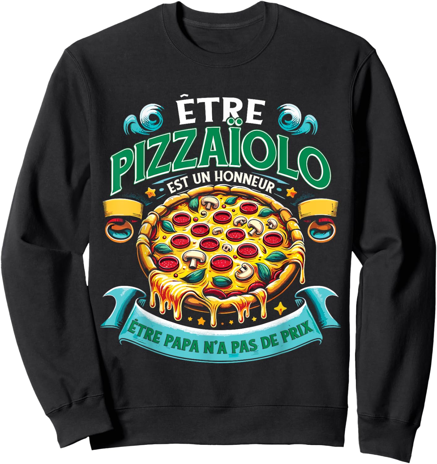Italian Pizza Maker Pizzeria , Black, S Sweatshirt - Sweatshirt | Black
