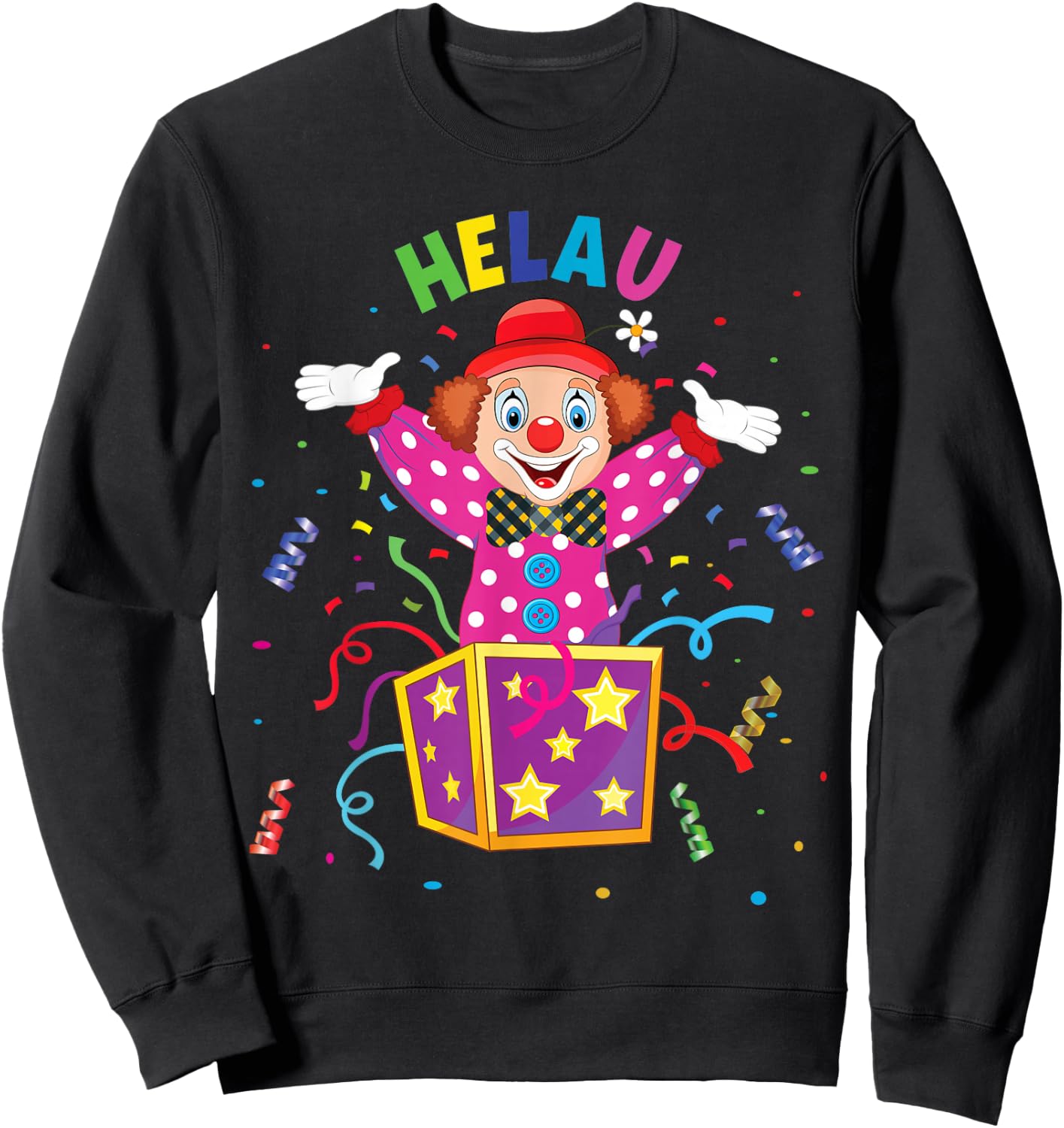 Funny Carnival Clown in Box Costume Children's Fancy Dress , black Sweatshirt - Sweatshirt | Black