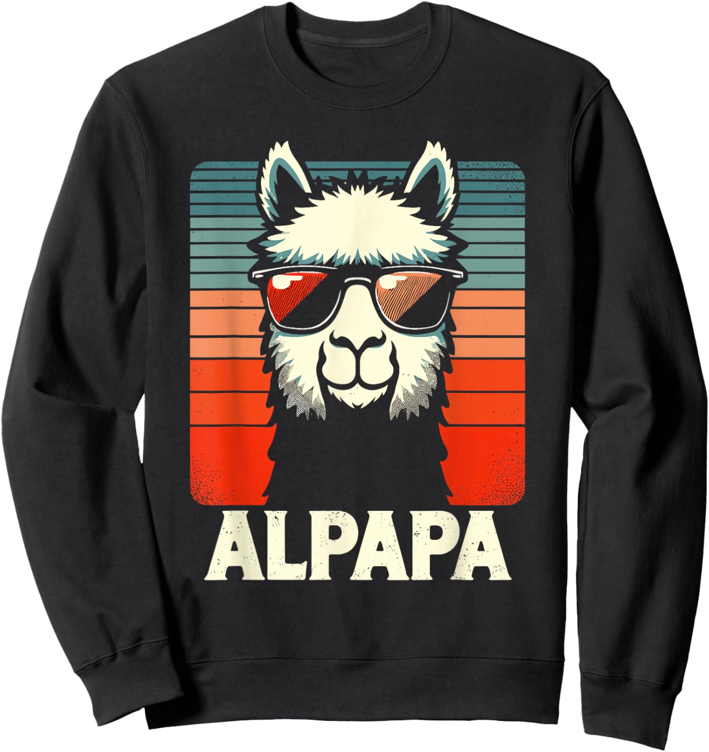 with German Text "Bester Papa Alpapa Alpaka Frischgebackener Papa Vatertag" Sweatshirt - Sweatshirt | Black