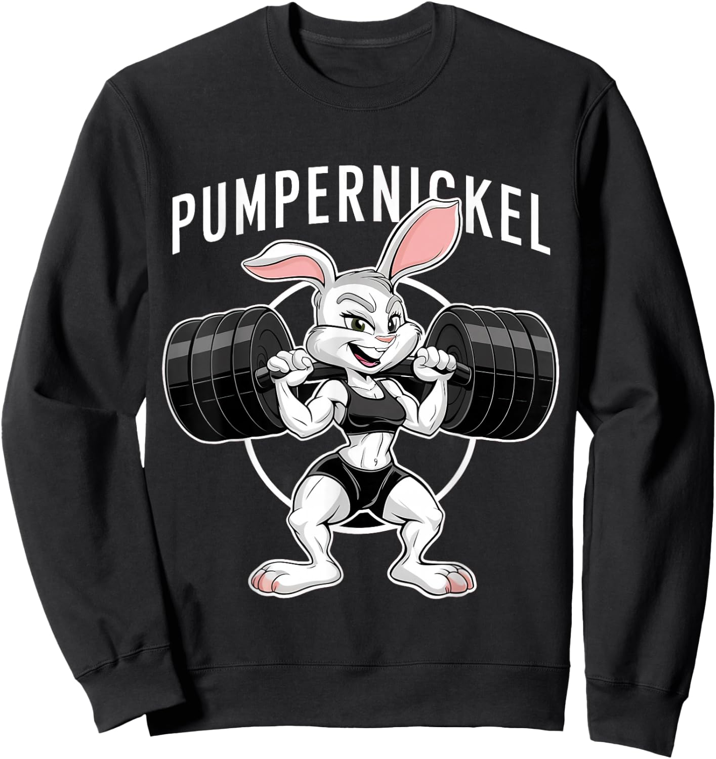 Lustiges Pumpernickel Kaninchen Fitness Sport Bodybuilding Gym Sweatshirt - Sweatshirt | Black