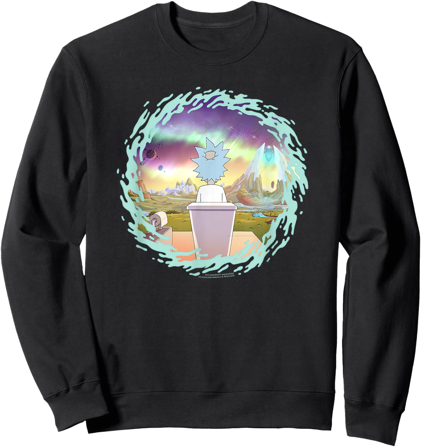 Adult Swim Rick & Morty Planet Swirl Sweatshirt - Sweatshirt | Black