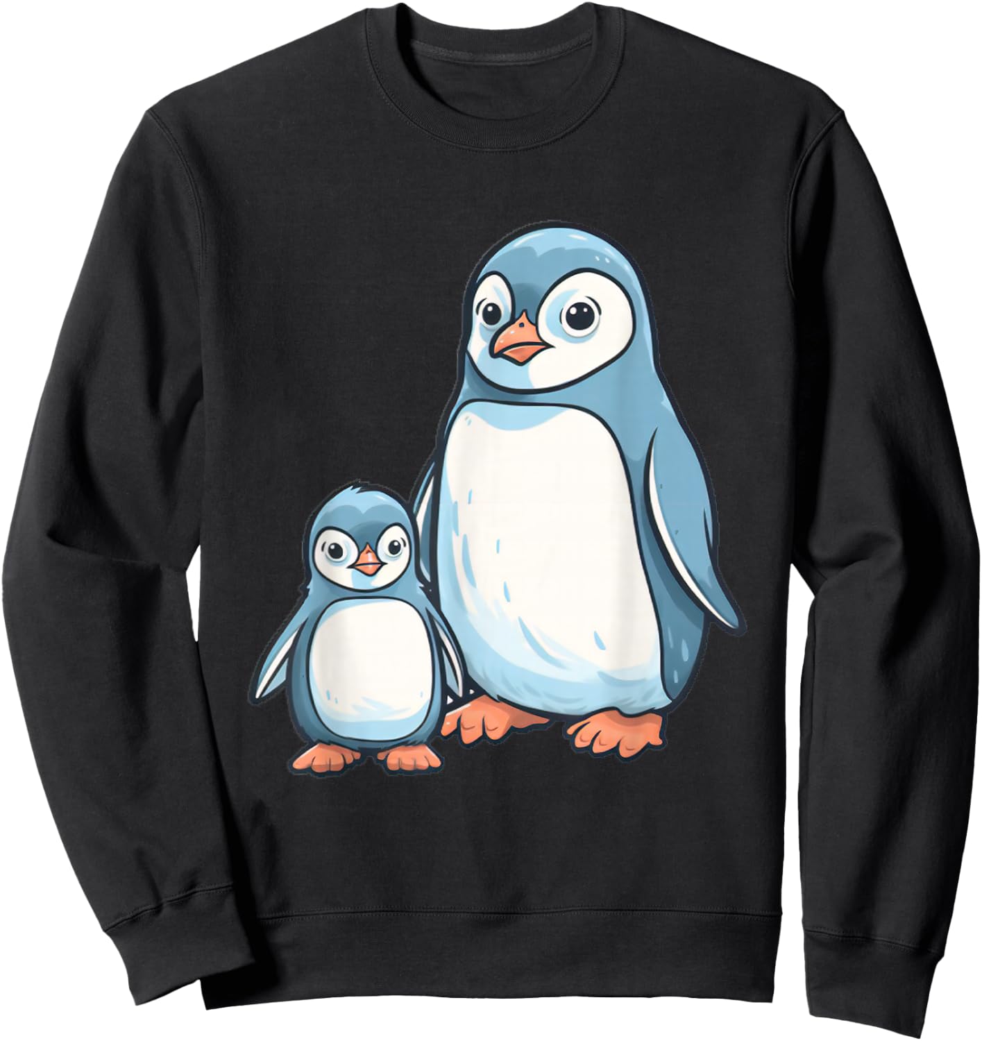 Mom and Baby Penguin Cute Mother's Day Sweatshirt - Sweatshirt | Black