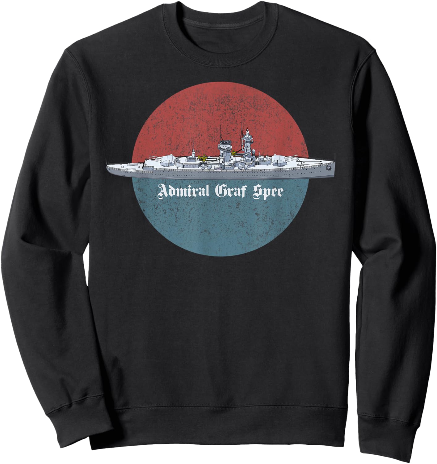Admiral Graf Spee German WW2 Panzerschiff Vintage Scene Sweatshirt - Sweatshirt | Black