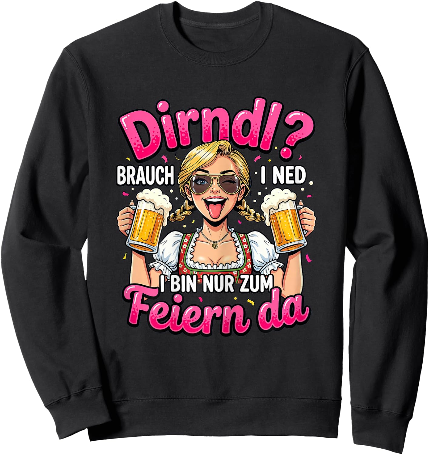 Trachtenshirt Damen Trachten Passend für Oktoberfest Sweatshirt - Sweatshirt | Black