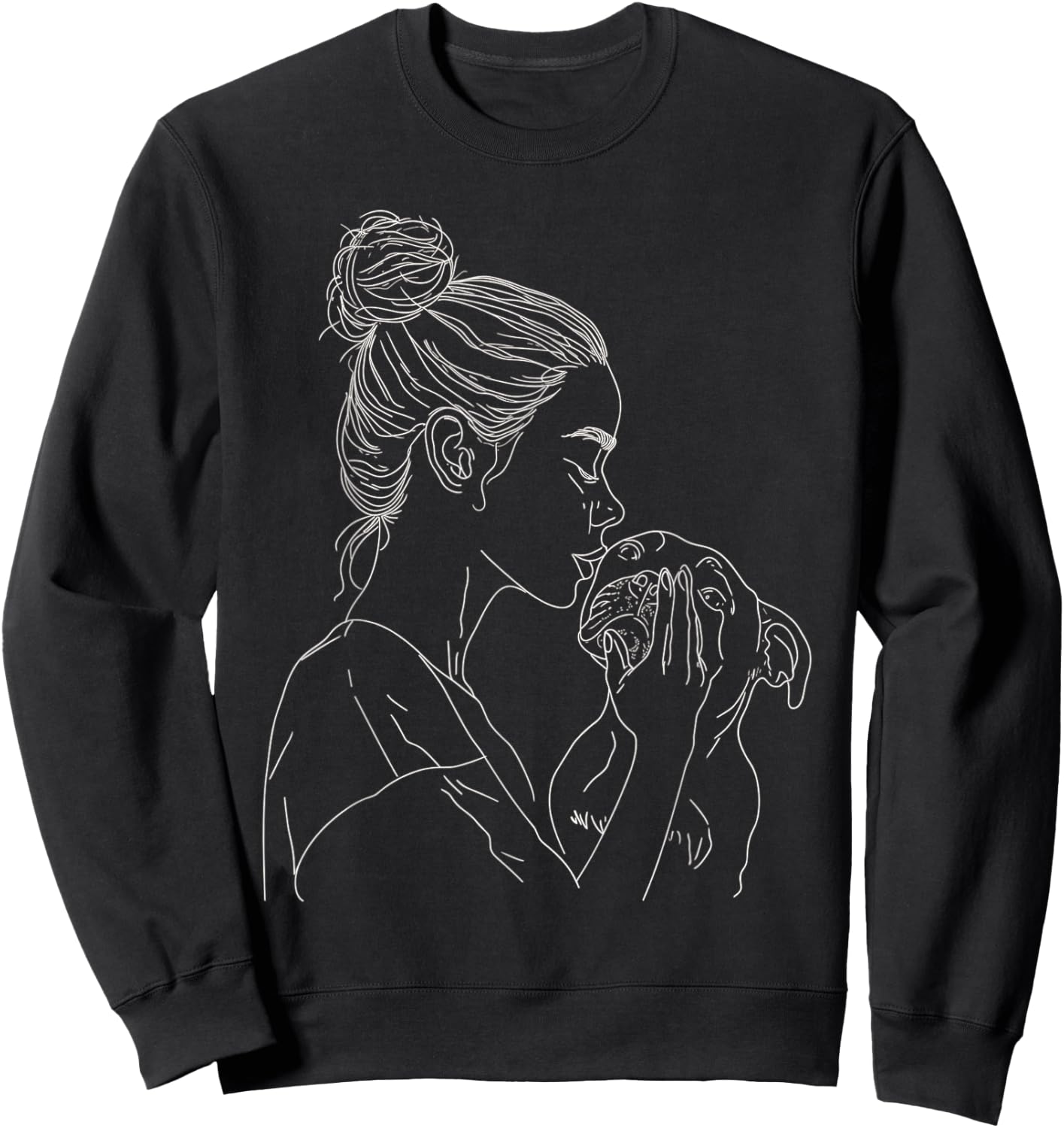 Staffordshire Bull Terrier Mom Dog Art Mother's Day Sweatshirt - Sweatshirt | Black