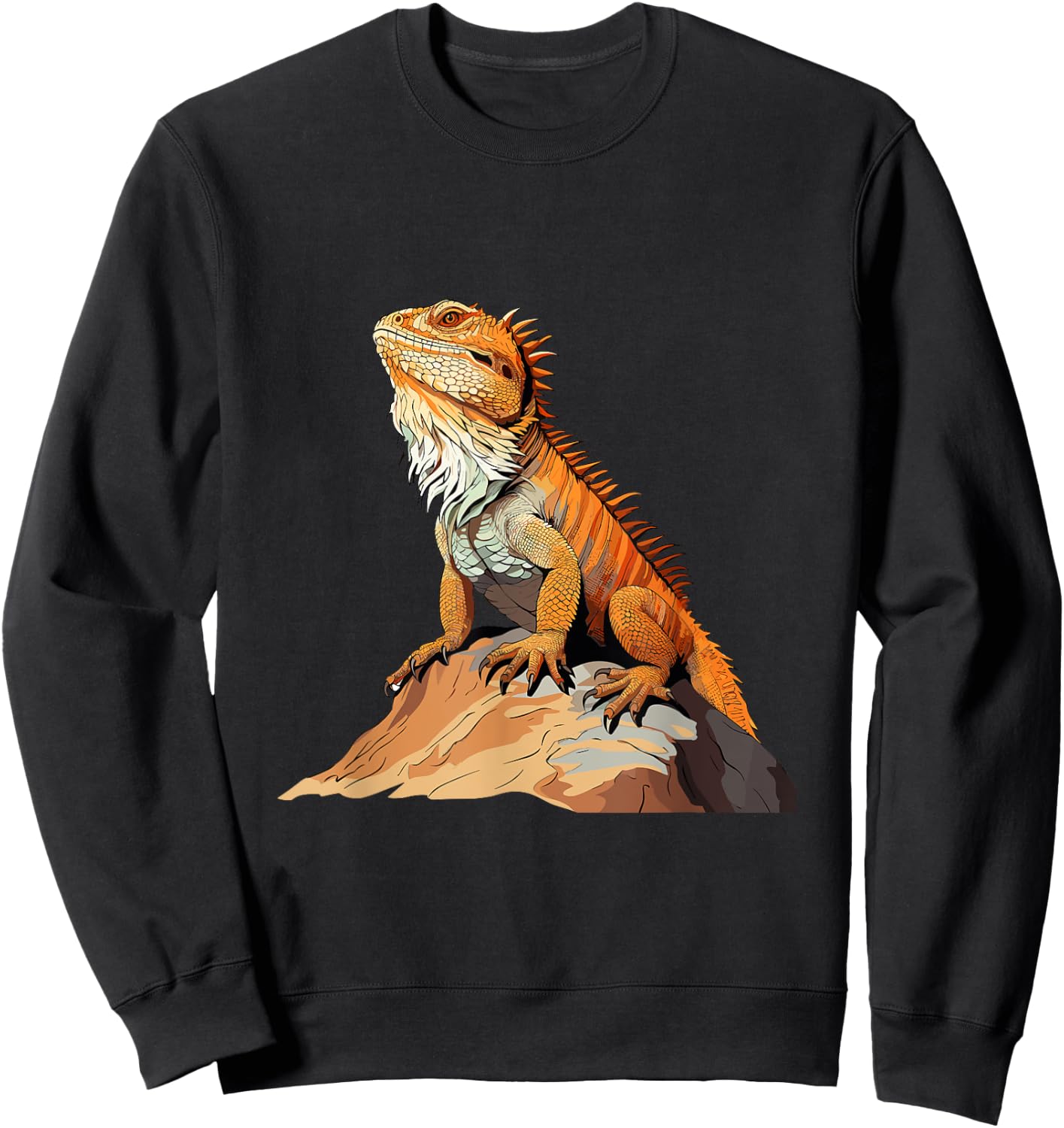 Bearded Dragon Pogona Reptile Graphic Sweatshirt - Sweatshirt | Black