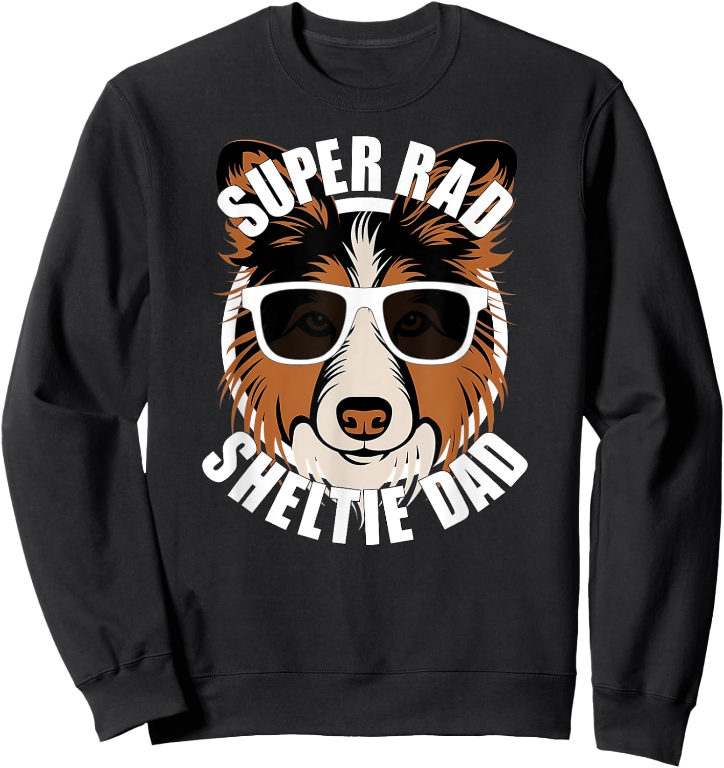Sheltie Dad Funny Father’s Day Shetland Sheepdog Dog Men's Sweatshirt - Sweatshirt | Black