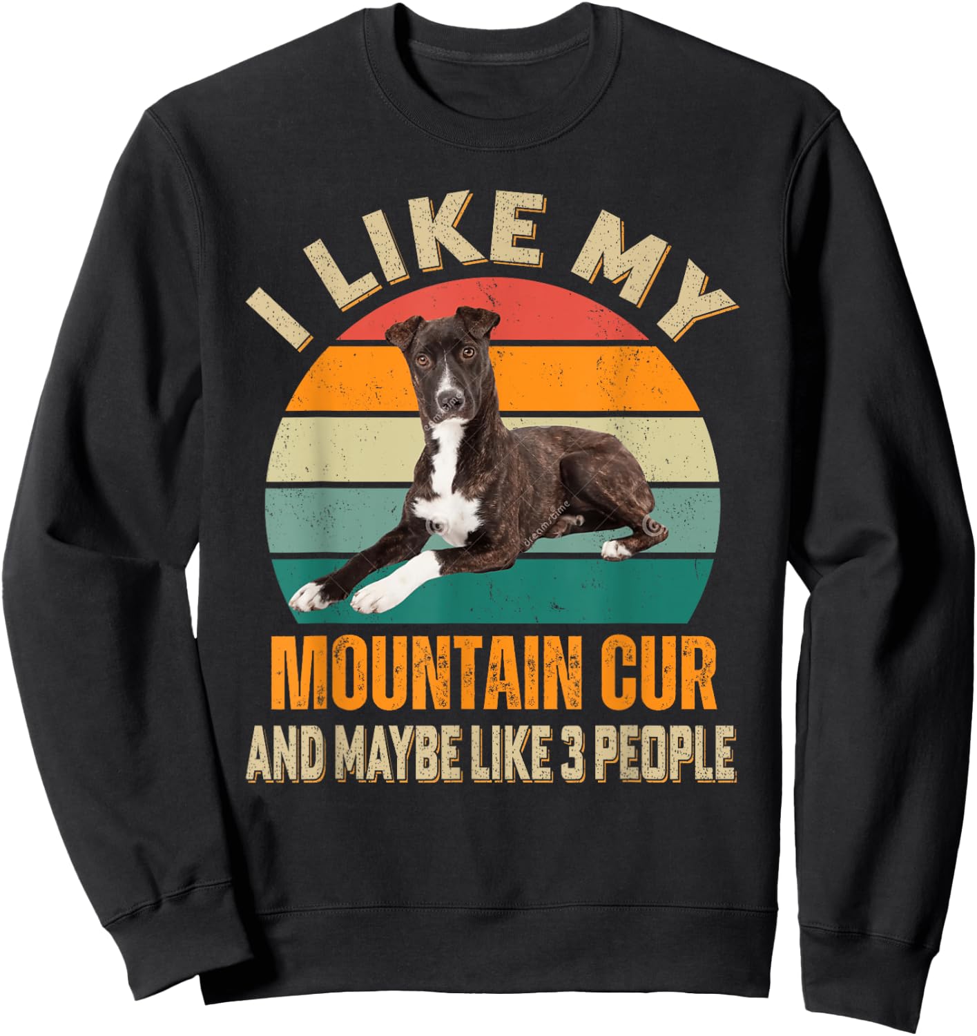 I Like My Mountain Cur Dog & Maybe 3 People Dogs Owner Men Women Sweatshirt - Sweatshirt | Black