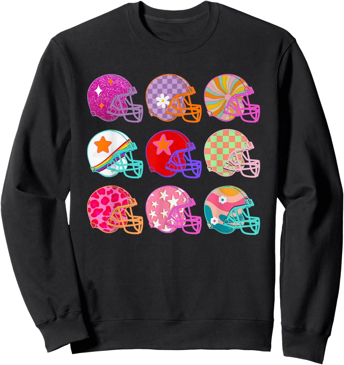 Football Hat Colorful Football For Football Players Sweatshirt - Sweatshirt | Black