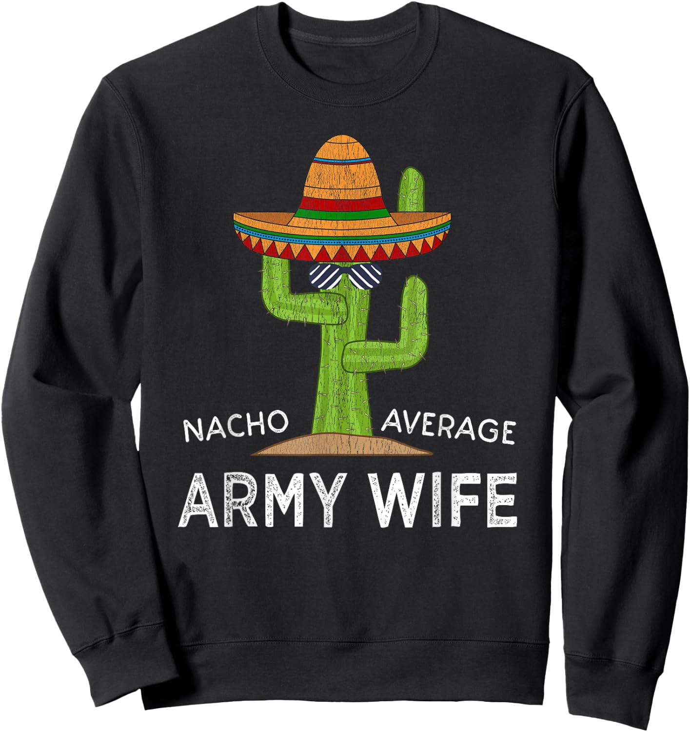 Funny Military Spouse Proud Army Wife Sweatshirt - Sweatshirt | Black