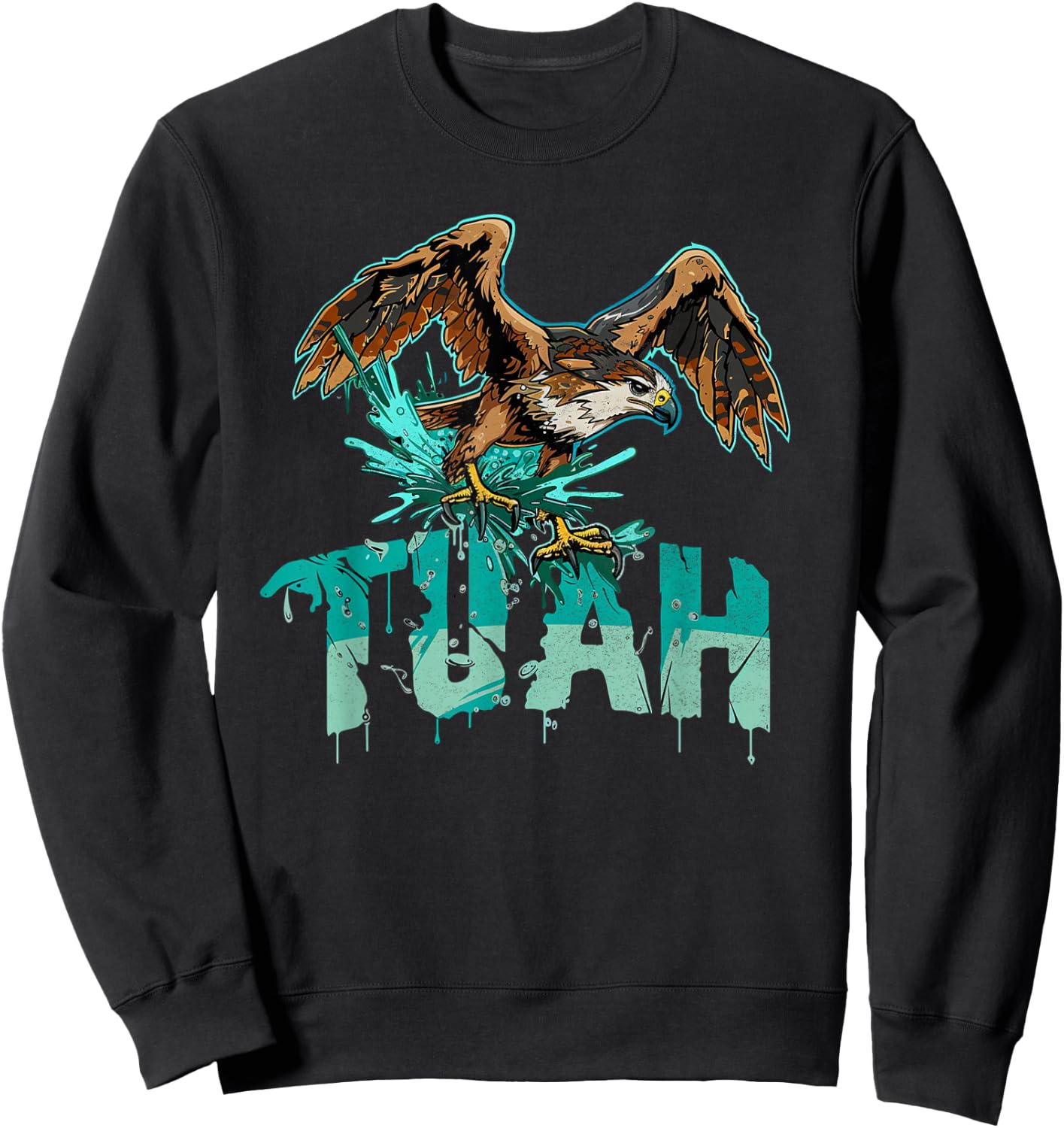 Funny Hawk Tuah Guy Spit Joke Wet That Thang Splash Down Sweatshirt - Sweatshirt | Black