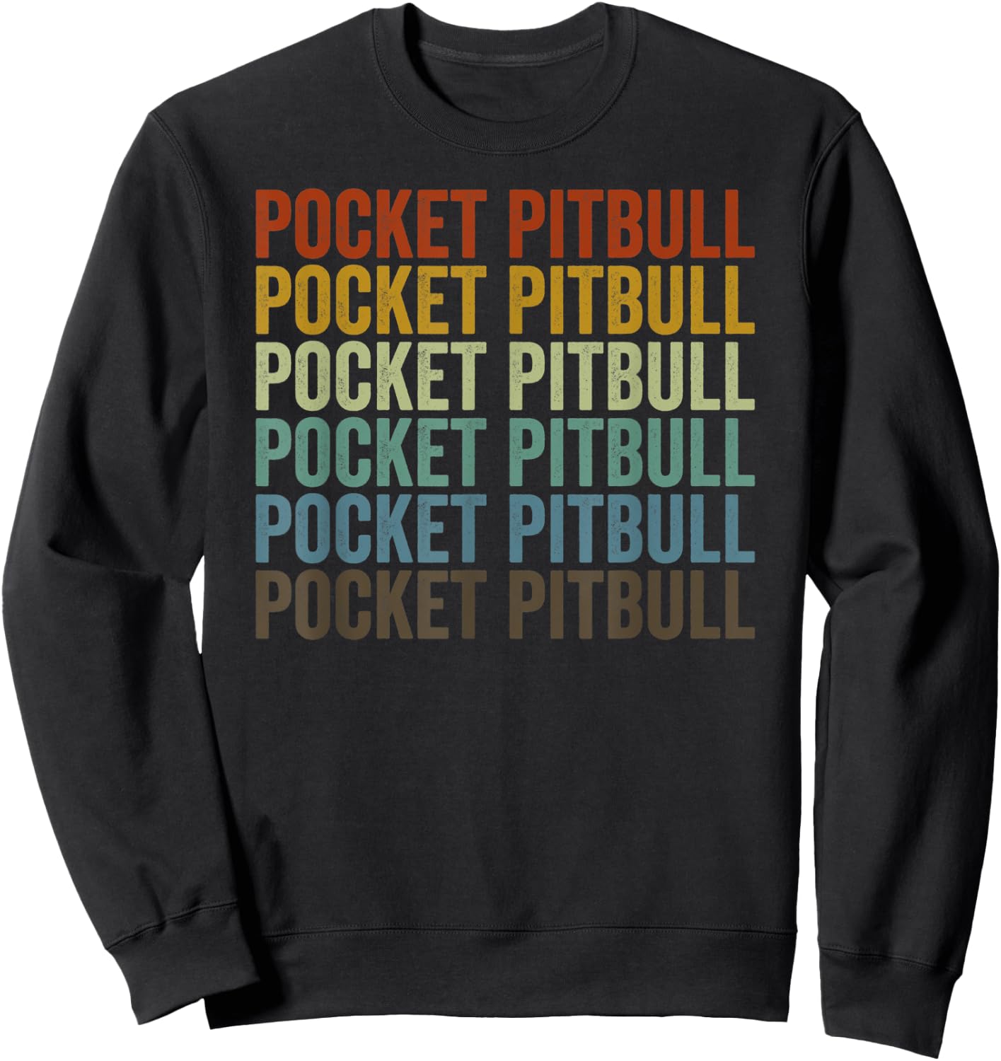 Pocket Pitbull Retro Sweatshirt - Sweatshirt | Black