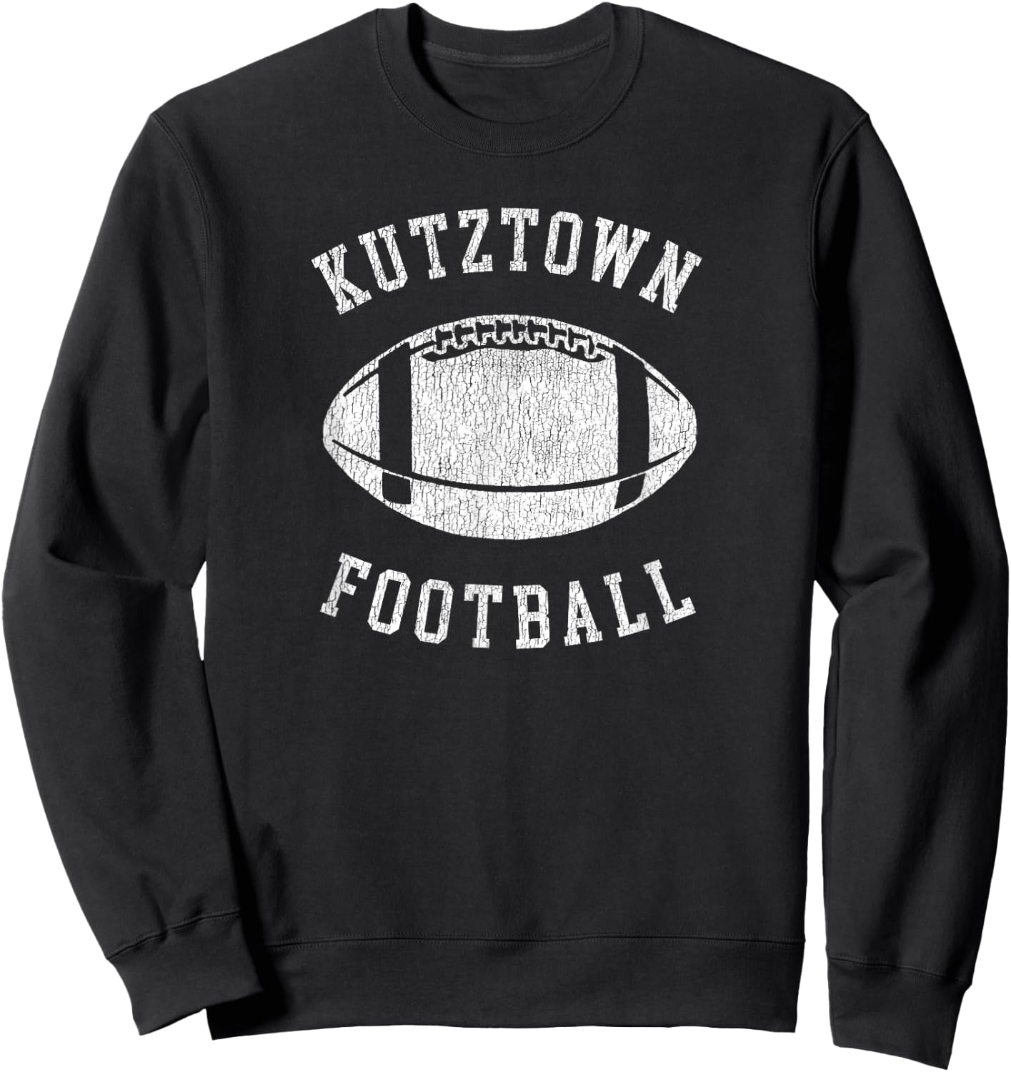 Kutztown Football Distressed Vintage 80's Throwback Classic Sweatshirt - Sweatshirt | Black