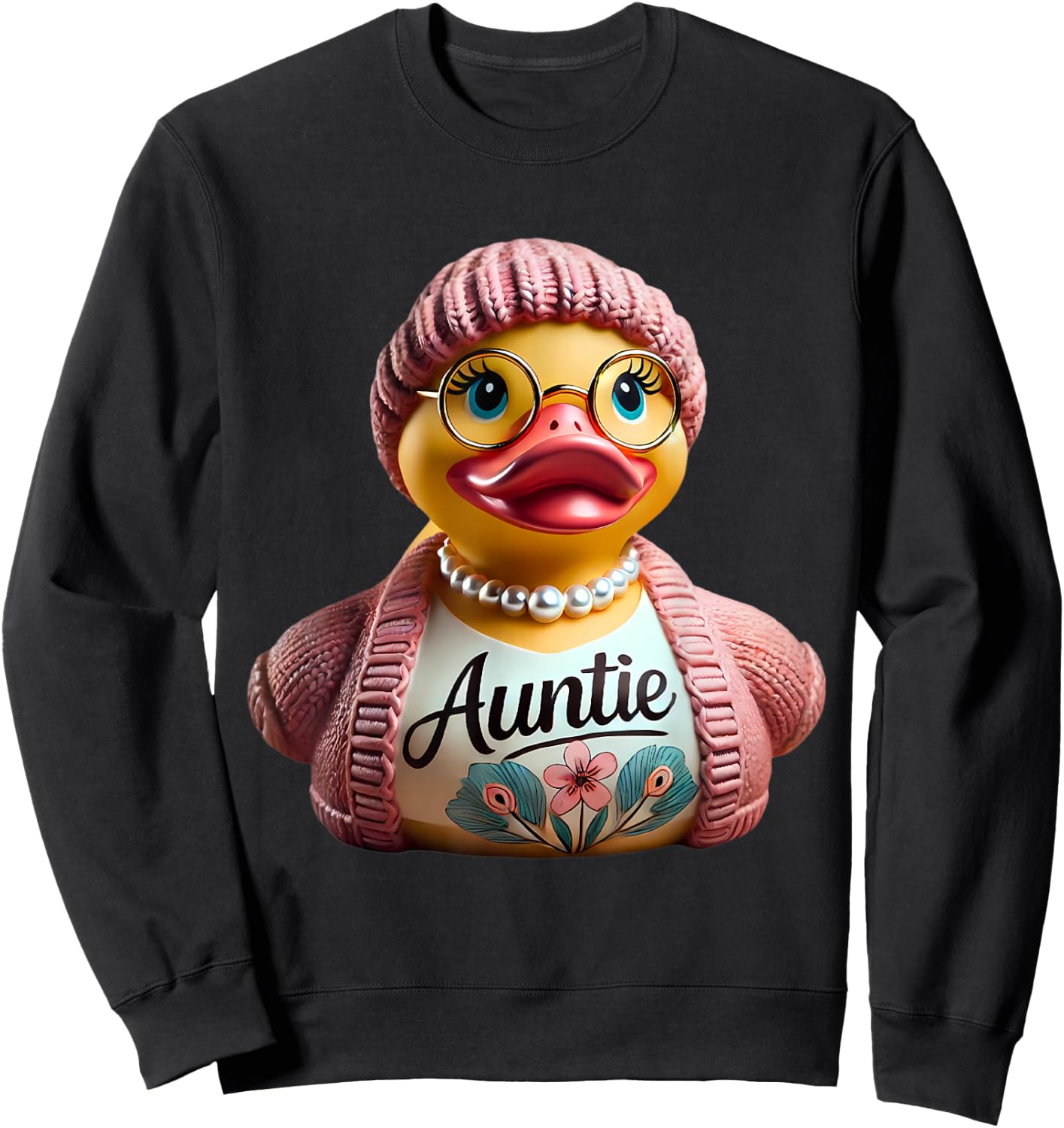 Auntie Rubber Duck Aunt Family Sweatshirt - Sweatshirt | Black