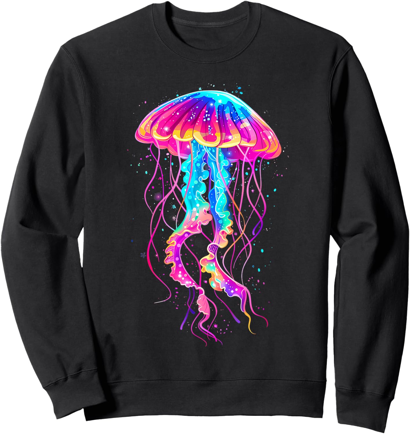 Jellyfish Sea Ocean Jellyfish Motif Marine Mammal Artwork Sweatshirt - Sweatshirt | Black