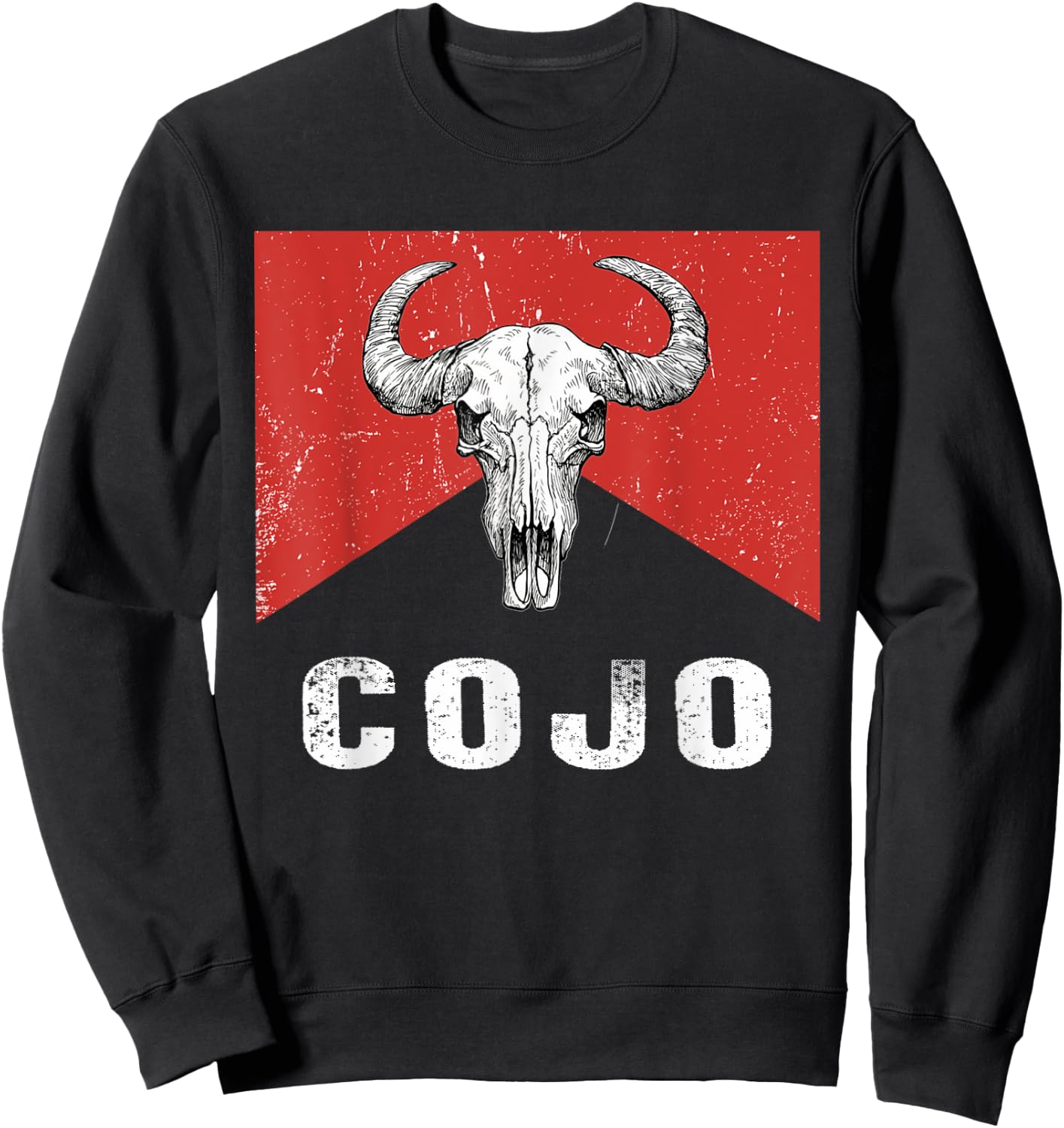 Retro Cojo Johnson Bull Skull Music Country 70s Cowboy Boots Sweatshirt - Sweatshirt | Black