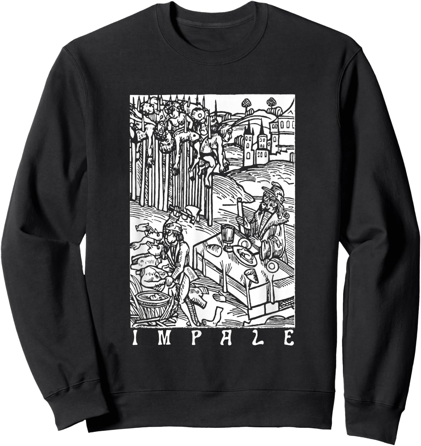 Impale Vlad Tepes Vintage Antik Makaber Sweatshirt - Sweatshirt | Black