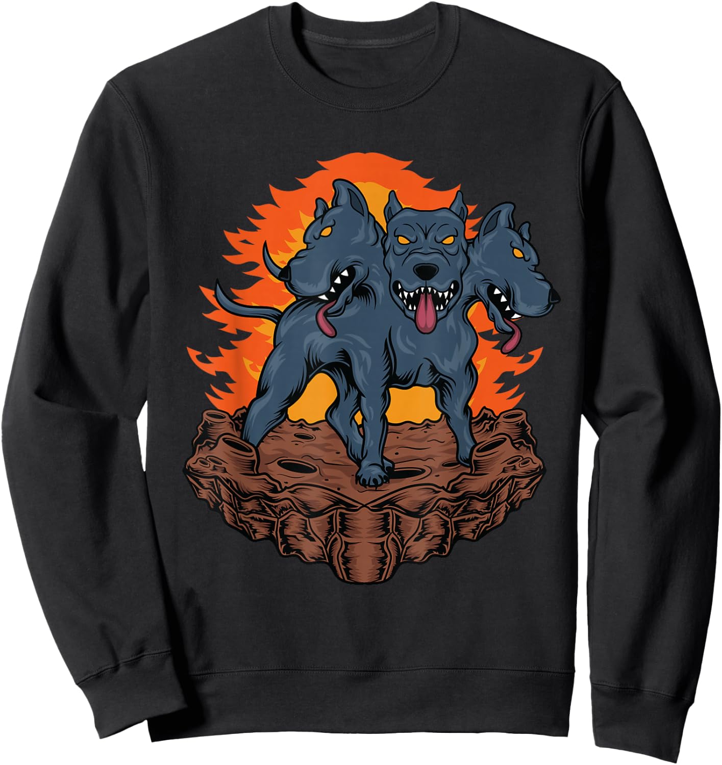 Cerberus Hellhound - Three Headed Dog Sweatshirt - Sweatshirt | Black