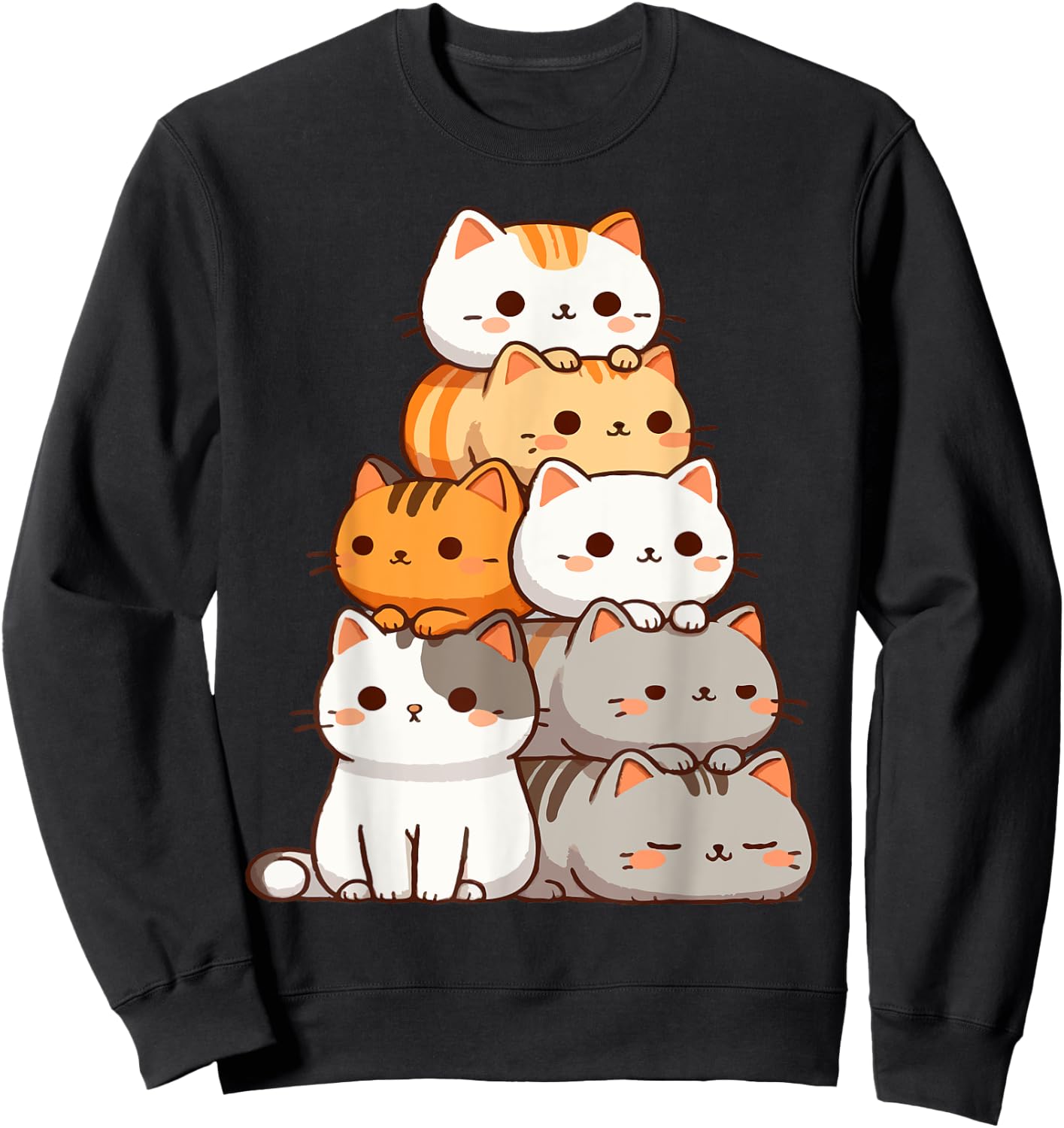 Pile Of Kitty Cats Funny Cute Cat Lover Sweatshirt - Sweatshirt | Black