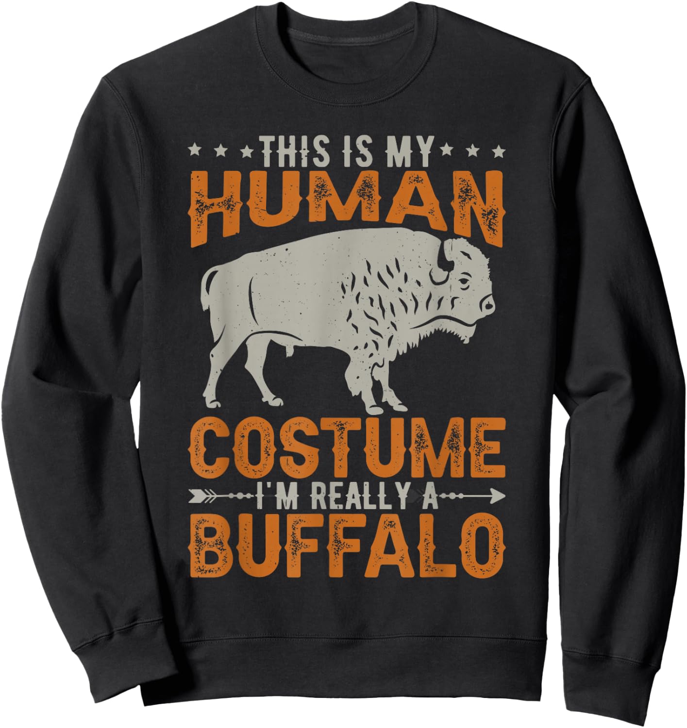 Retro Bison Buffalo Men Sweatshirt - Sweatshirt | Black