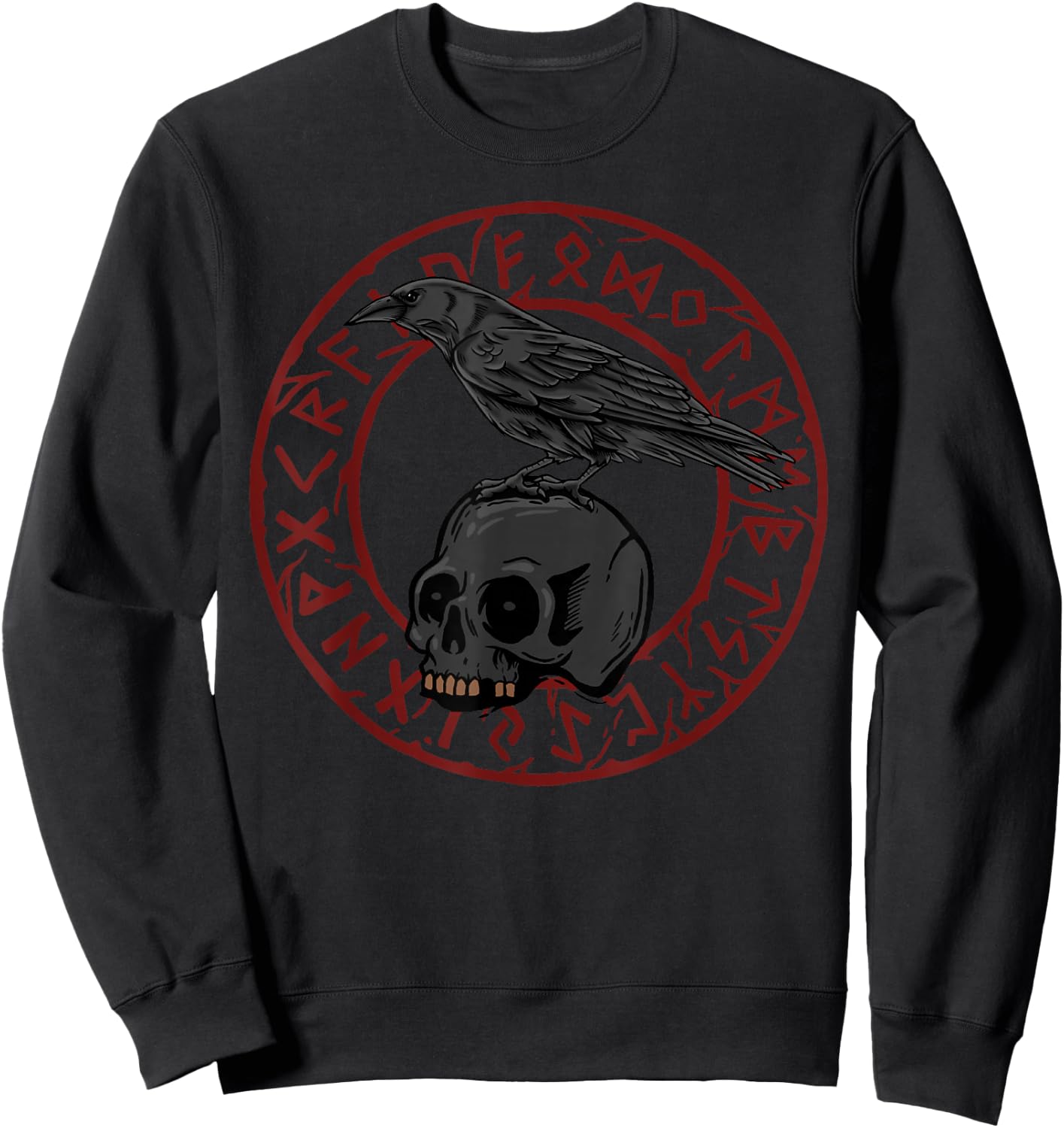 Crows Gothic Nordic Mythology Emo Viking Ravens Sweatshirt - Sweatshirt | Black