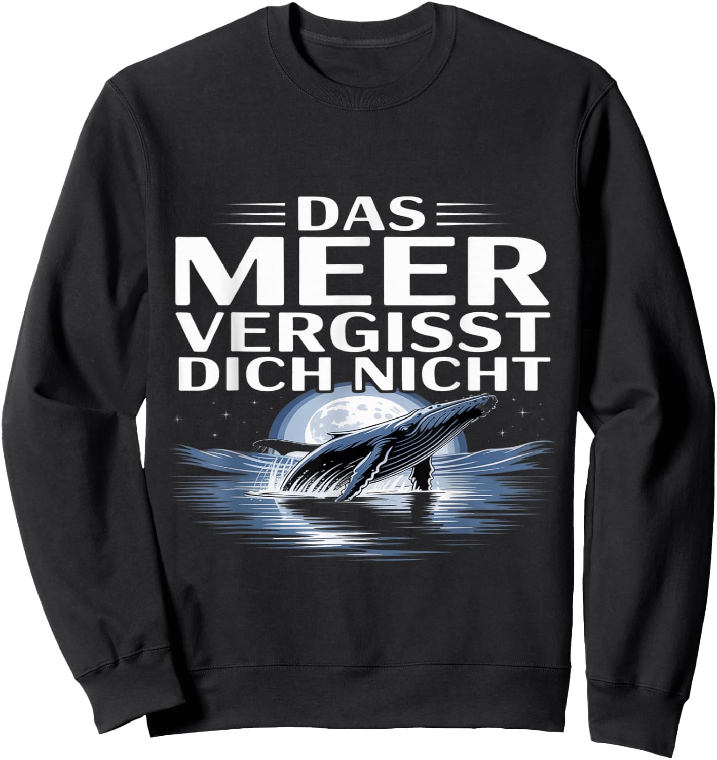 Das Meer Vergisst Dich Nicht Timmy Hope Buckelwal Sweatshirt - Sweatshirt | Black