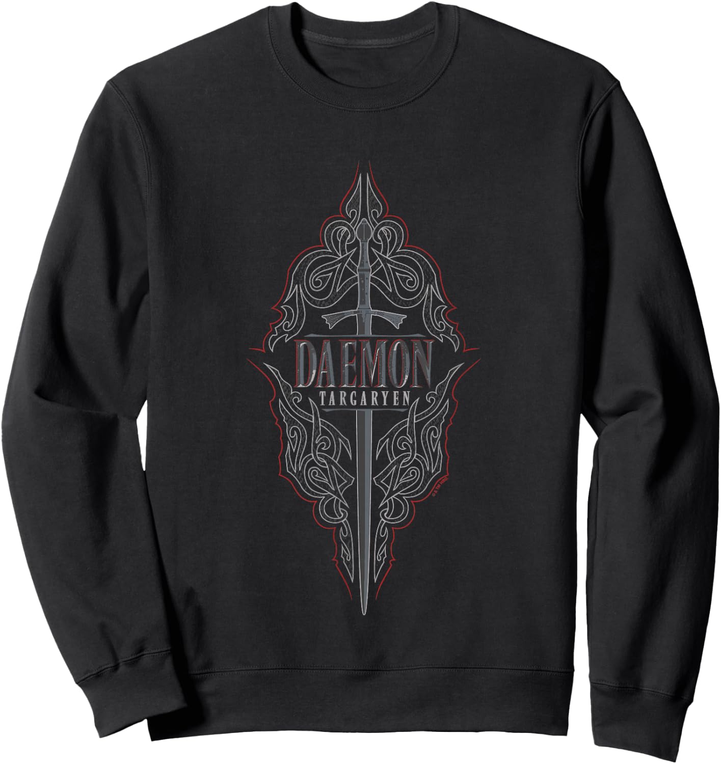 House of the Dragon Iconic Daemon Targaryen Big Chest Logo Sweatshirt - Sweatshirt | Black