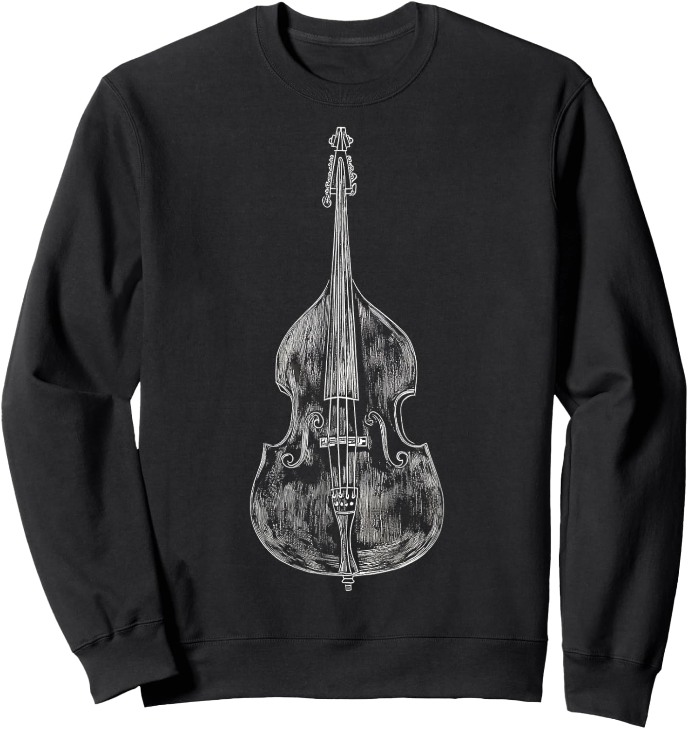 Kontrabass Musikinstrument Motiv Illustration Kontrabass Sweatshirt - Sweatshirt | Black